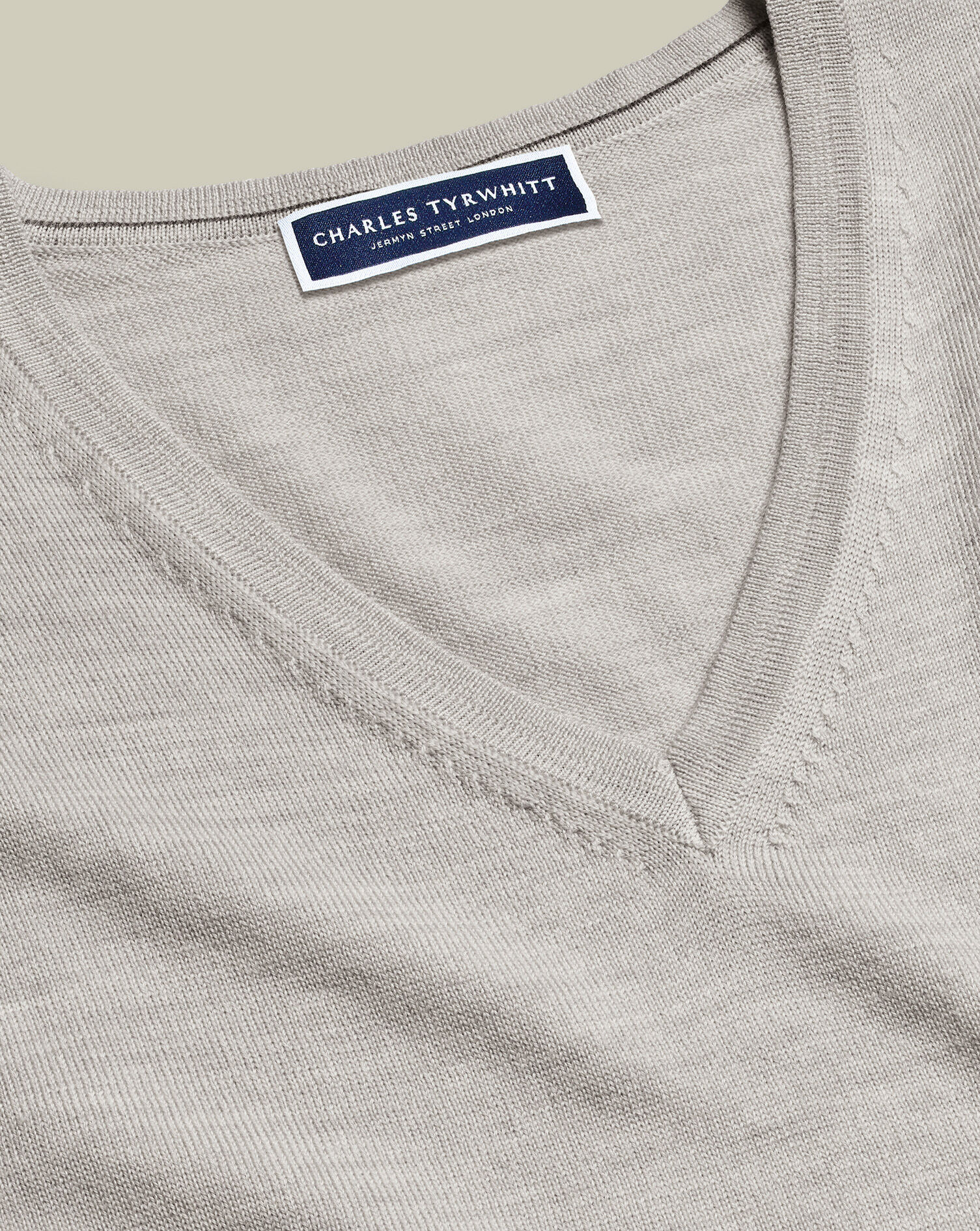 Merino V-Neck Sweater - Silver