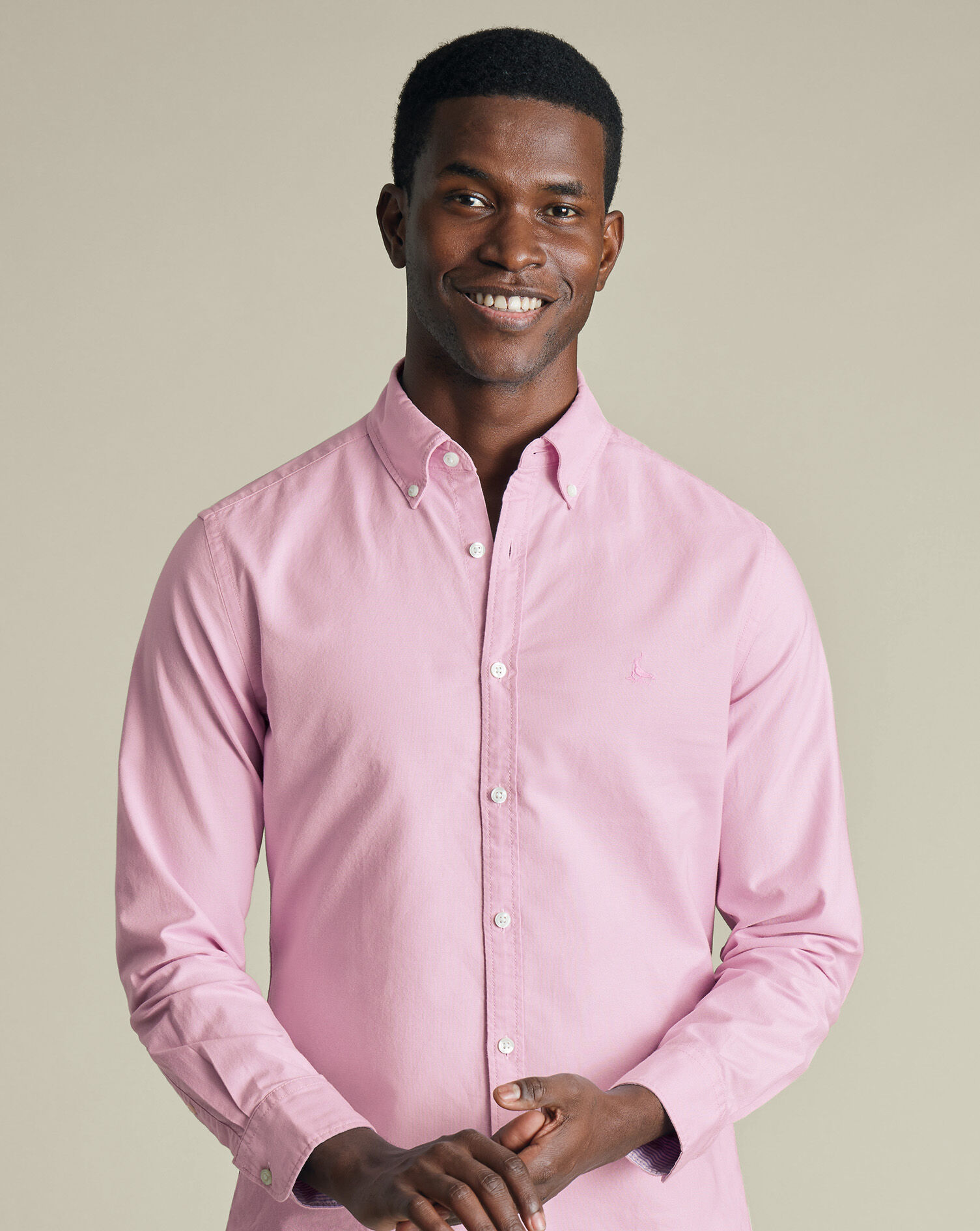 Stretch Washed Oxford Shirt - Pink