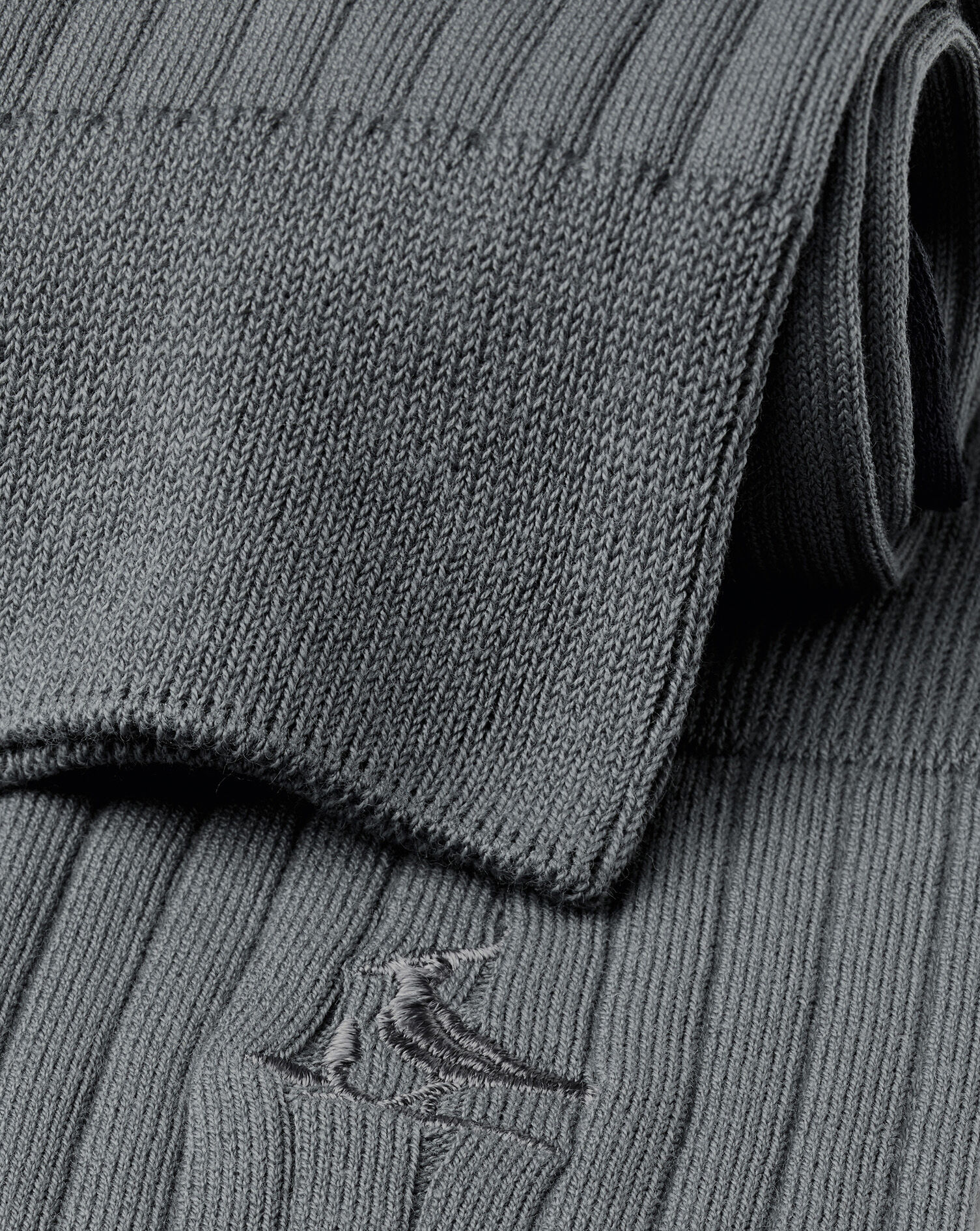 Cotton Rib Dress Socks - Gray 