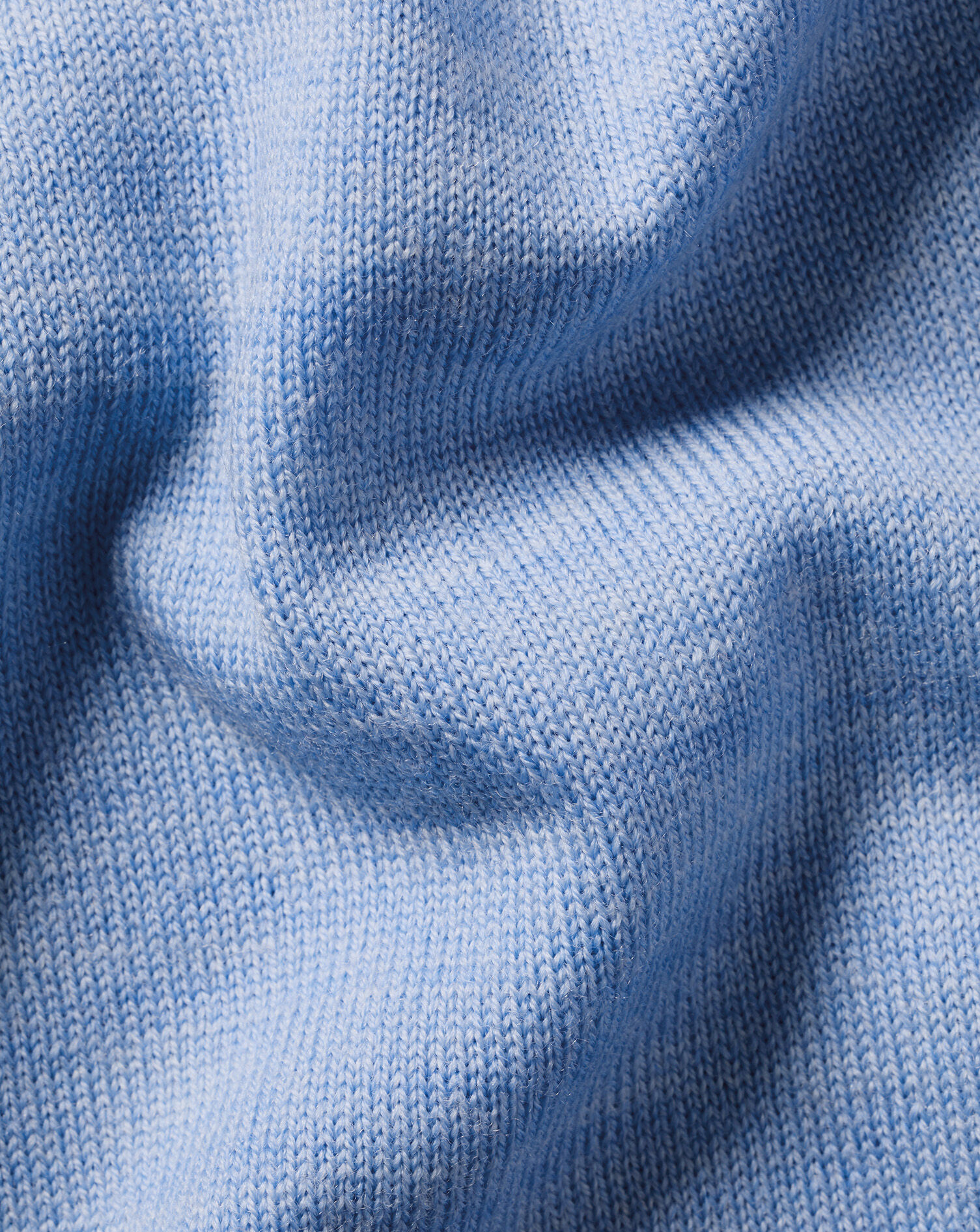 Pure Merino Quarter Zip Sweater - Cornflower Blue