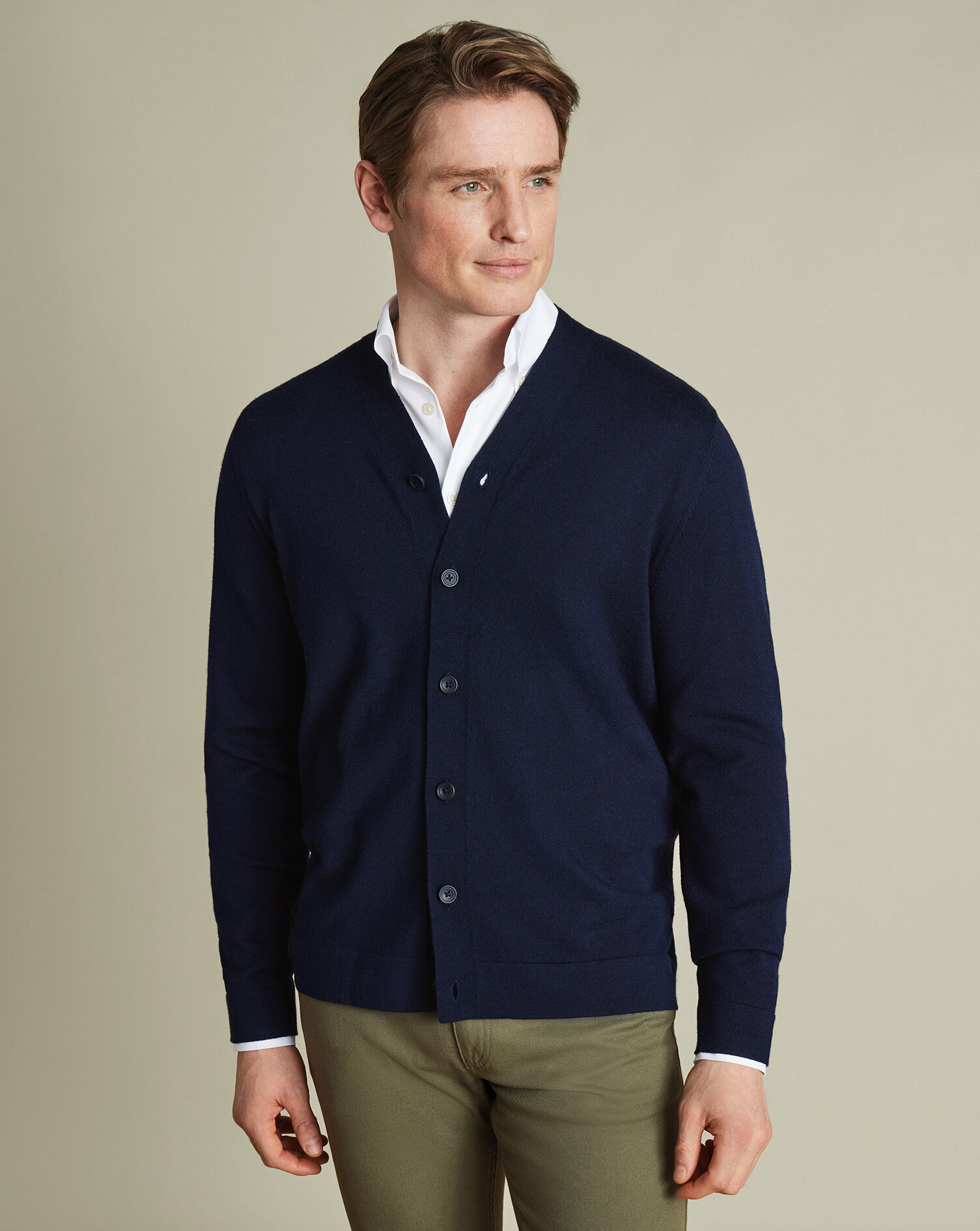 Merino Cardigan - Navy