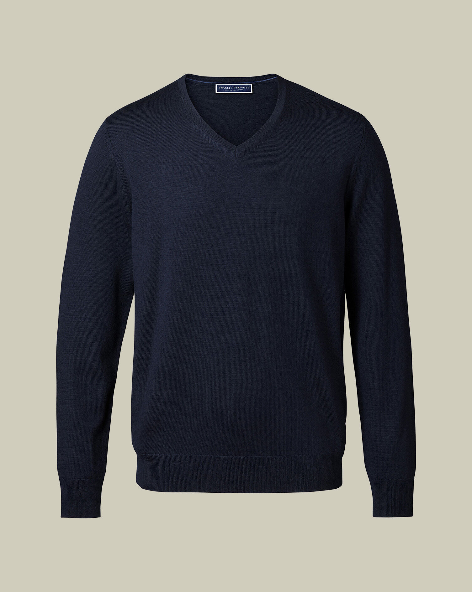 Merino V-Neck Sweater - Navy
