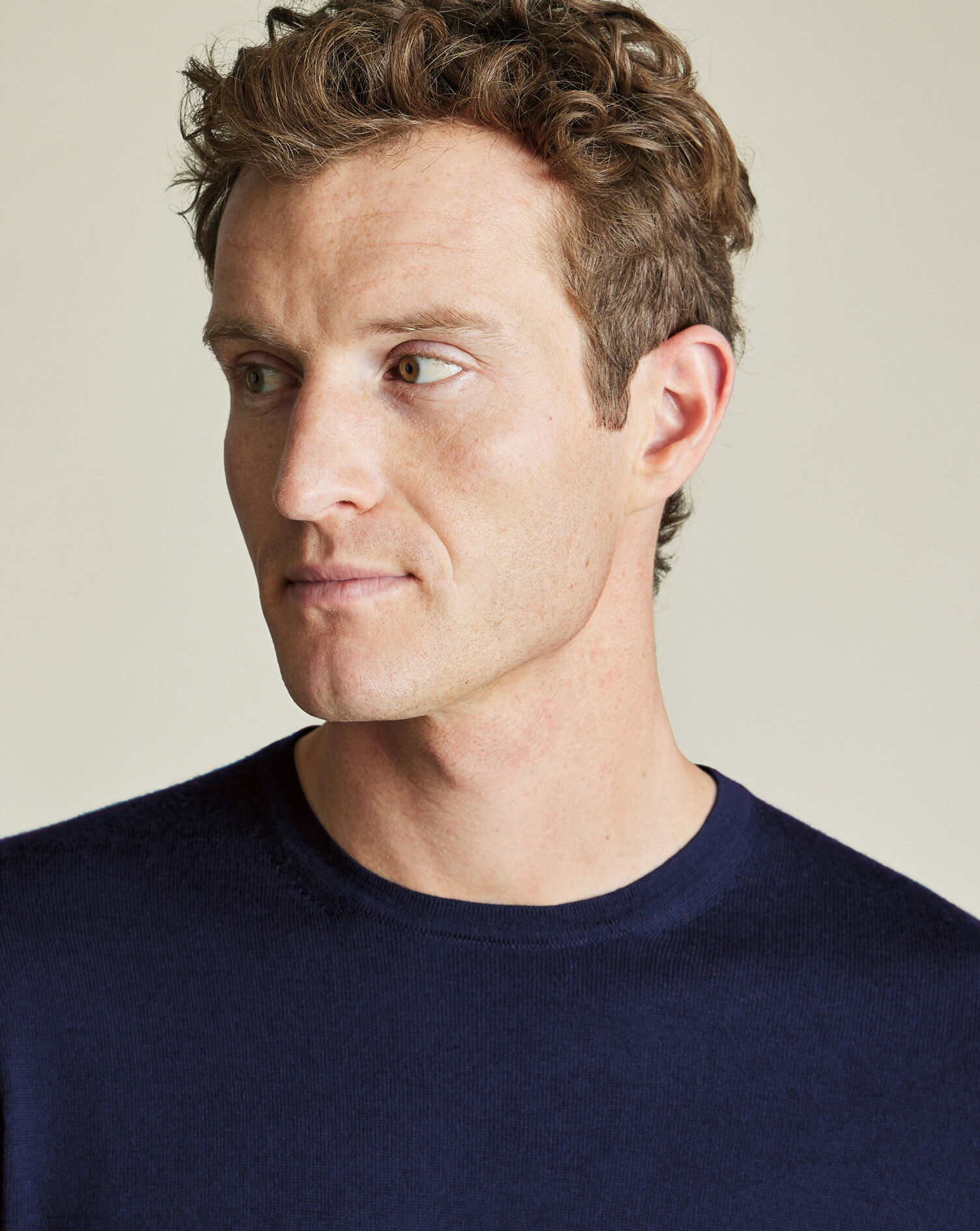 Merino Crew Neck Sweater - Navy