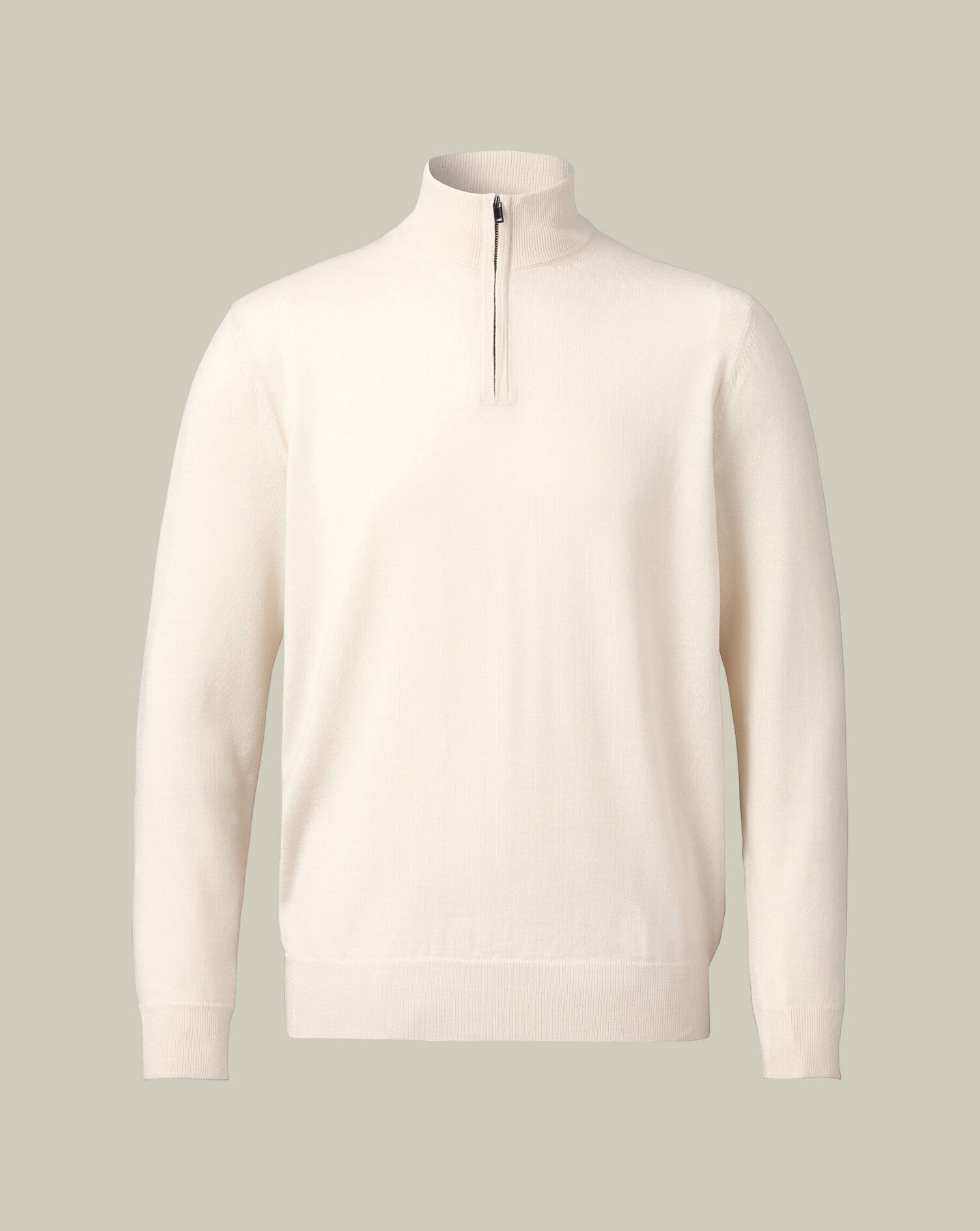 Merino Quarter Zip Sweater - Cream