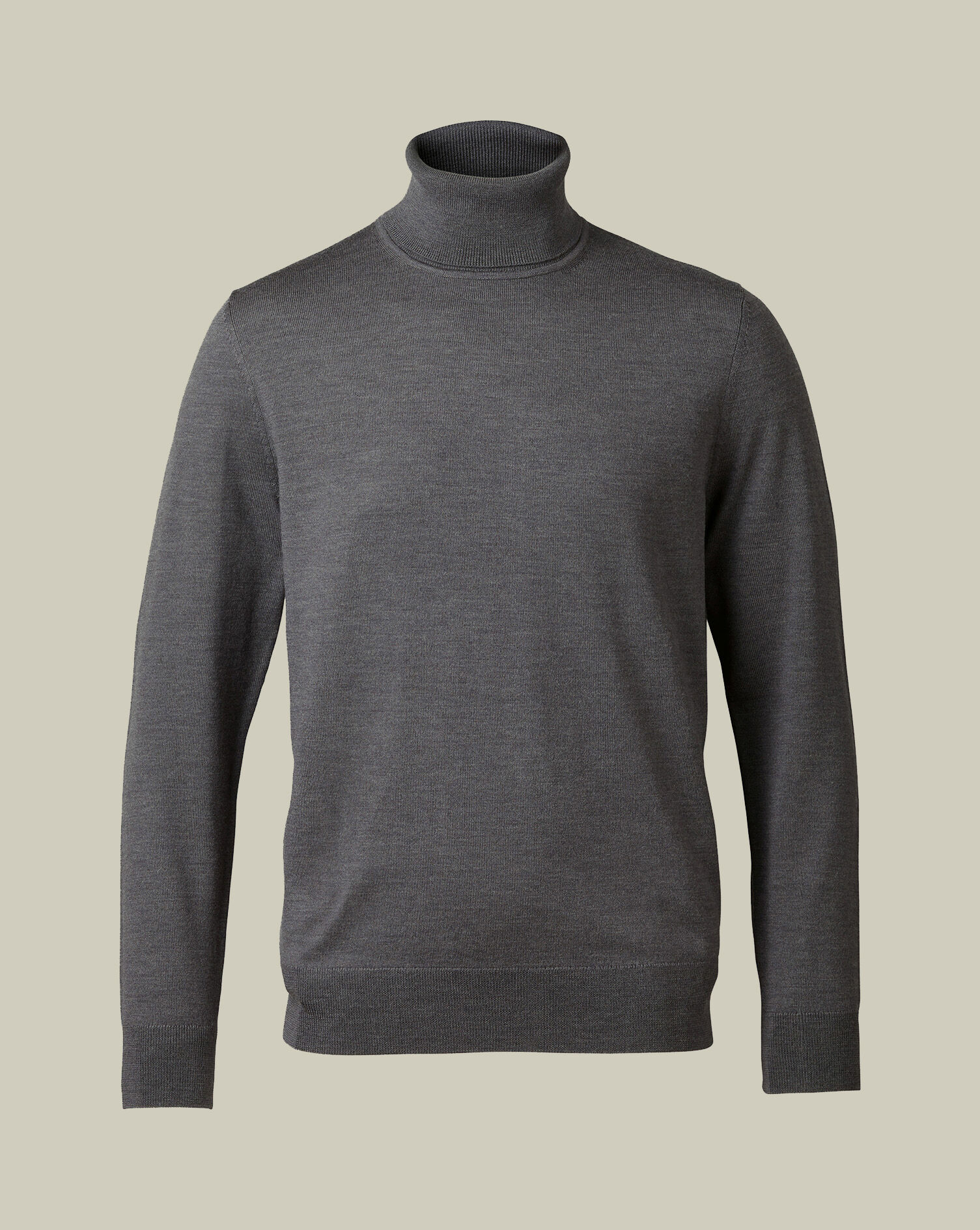 Merino Turtleneck Sweater - Gray