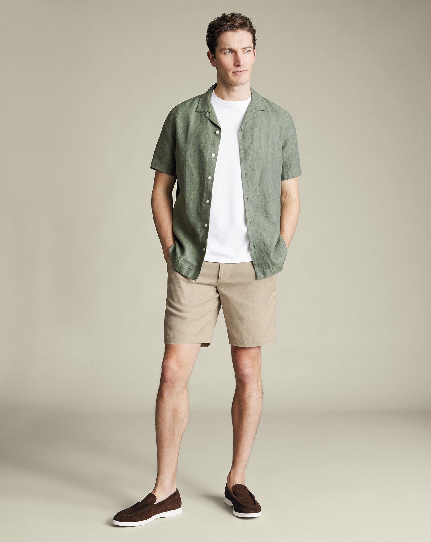 Linen Shorts - Taupe