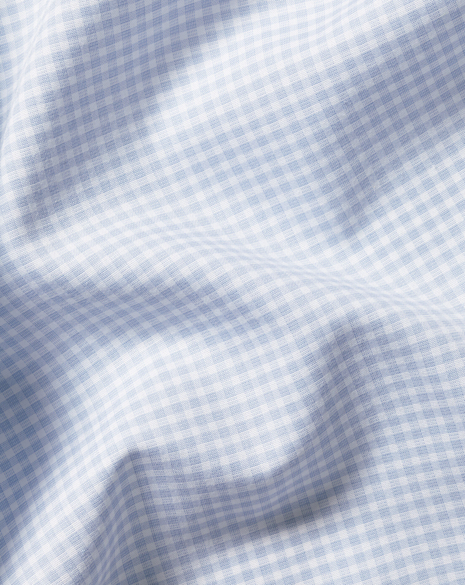 Non-Iron Poplin Gingham Shirt - Ice Blue