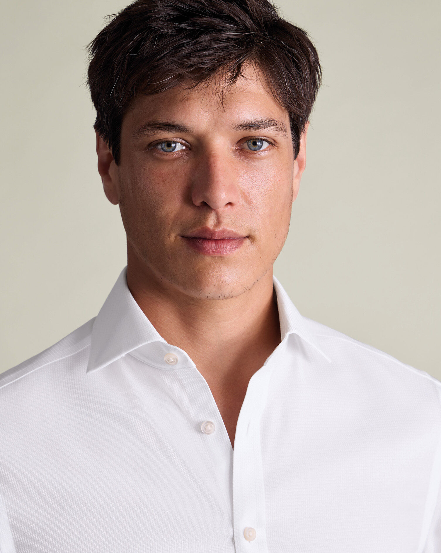 Non-Iron Stretch Burlington Weave Shirt - White