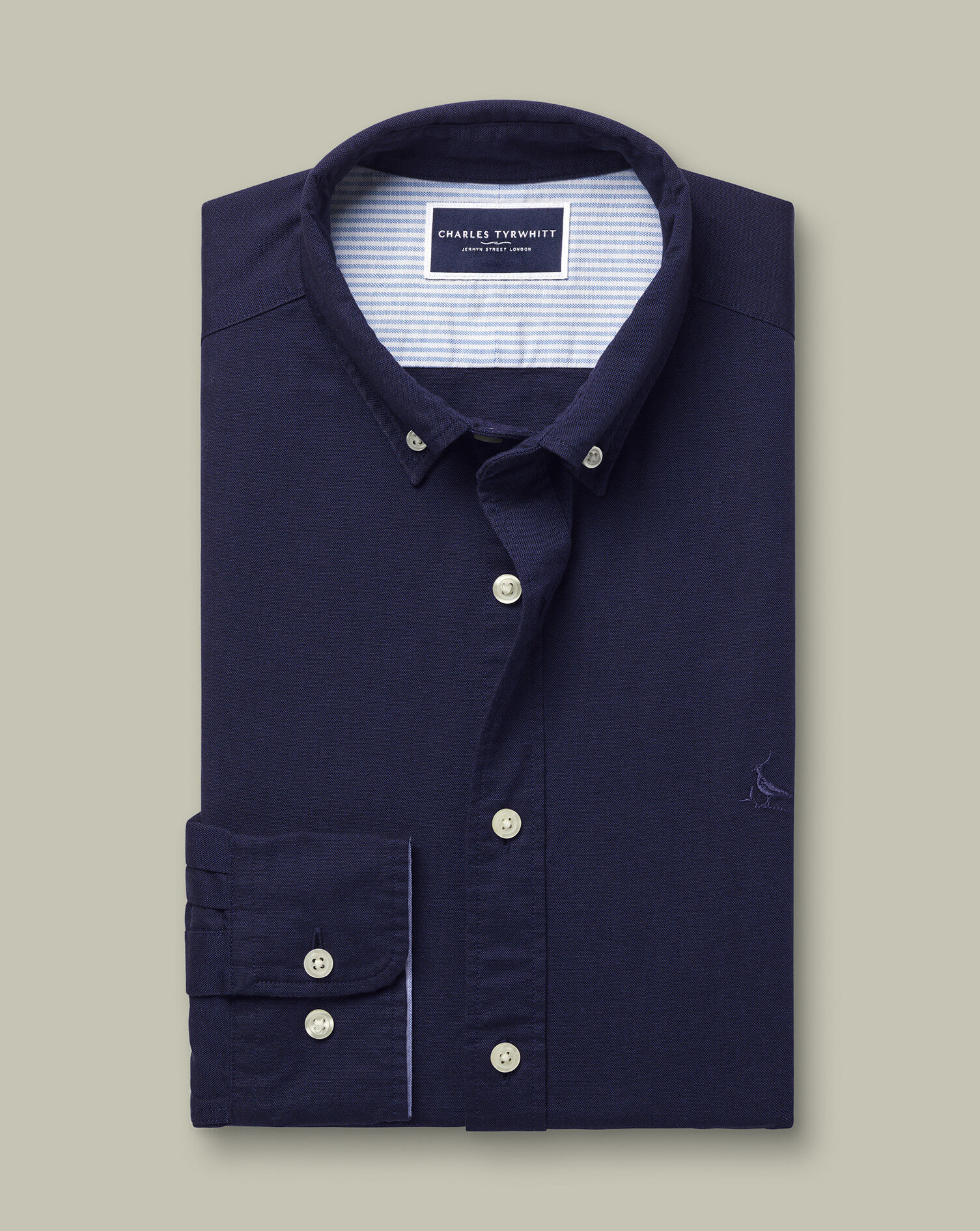 Stretch Washed Oxford Shirt - Ink Blue