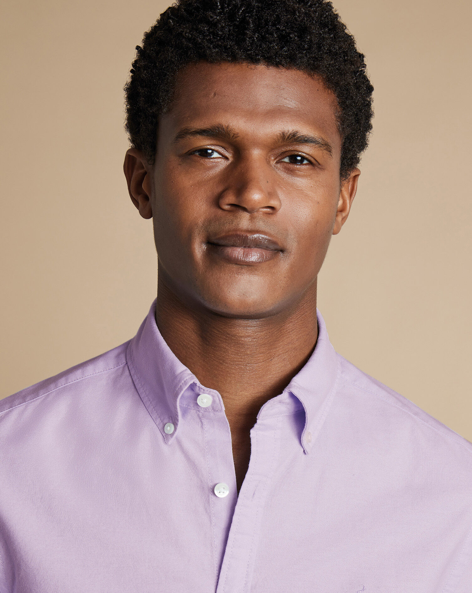 SF Lilac Purple  Button-Down Collar Stretch Washed Oxford Shirt