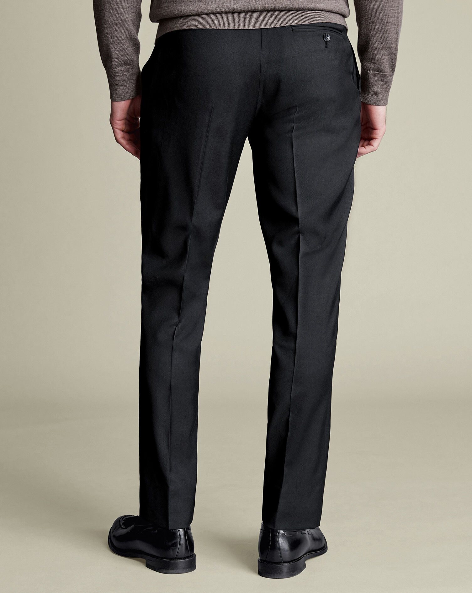 Natural Stretch Twill Suit Pants - Black