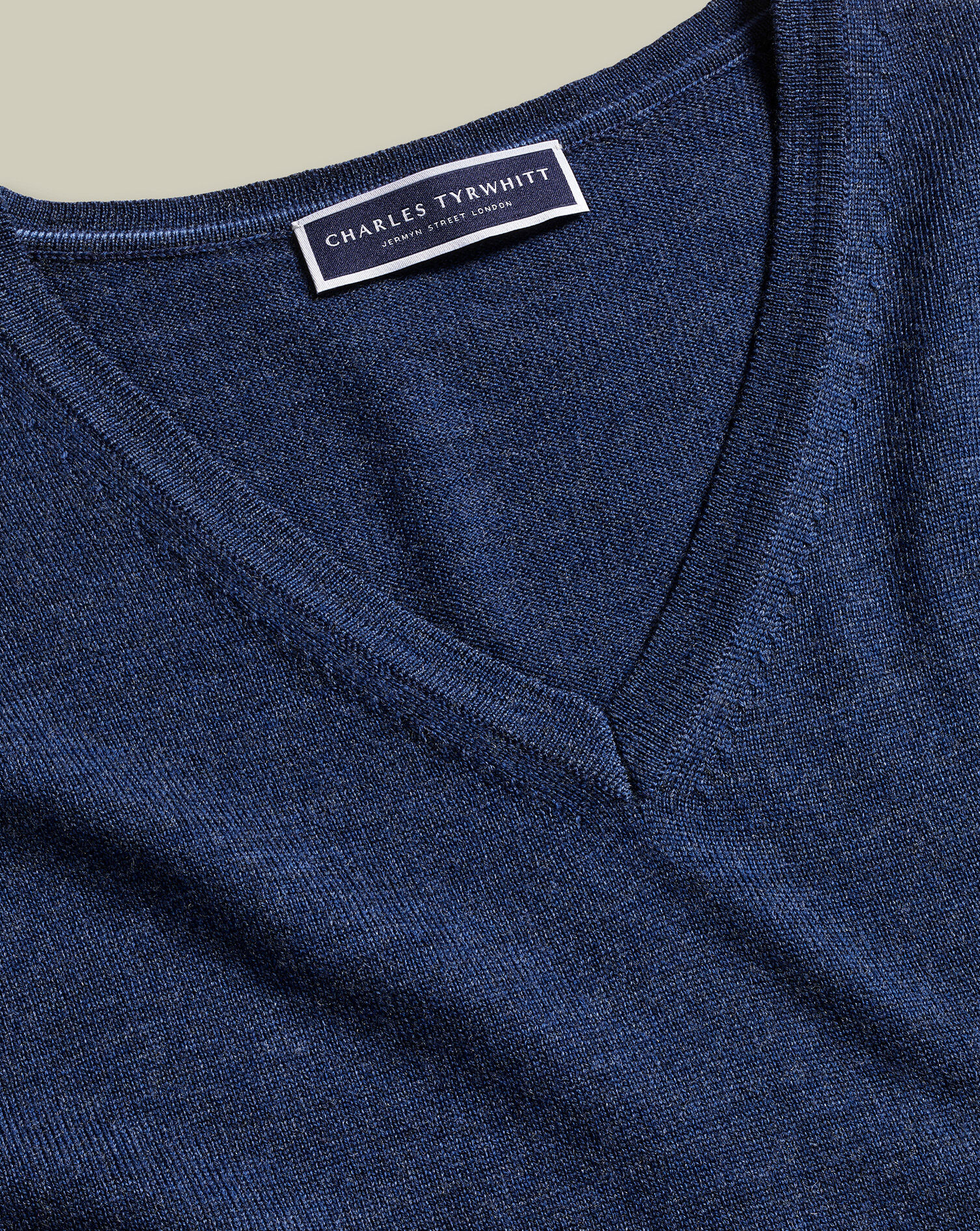 Merino V-Neck Sweater - Ink Blue