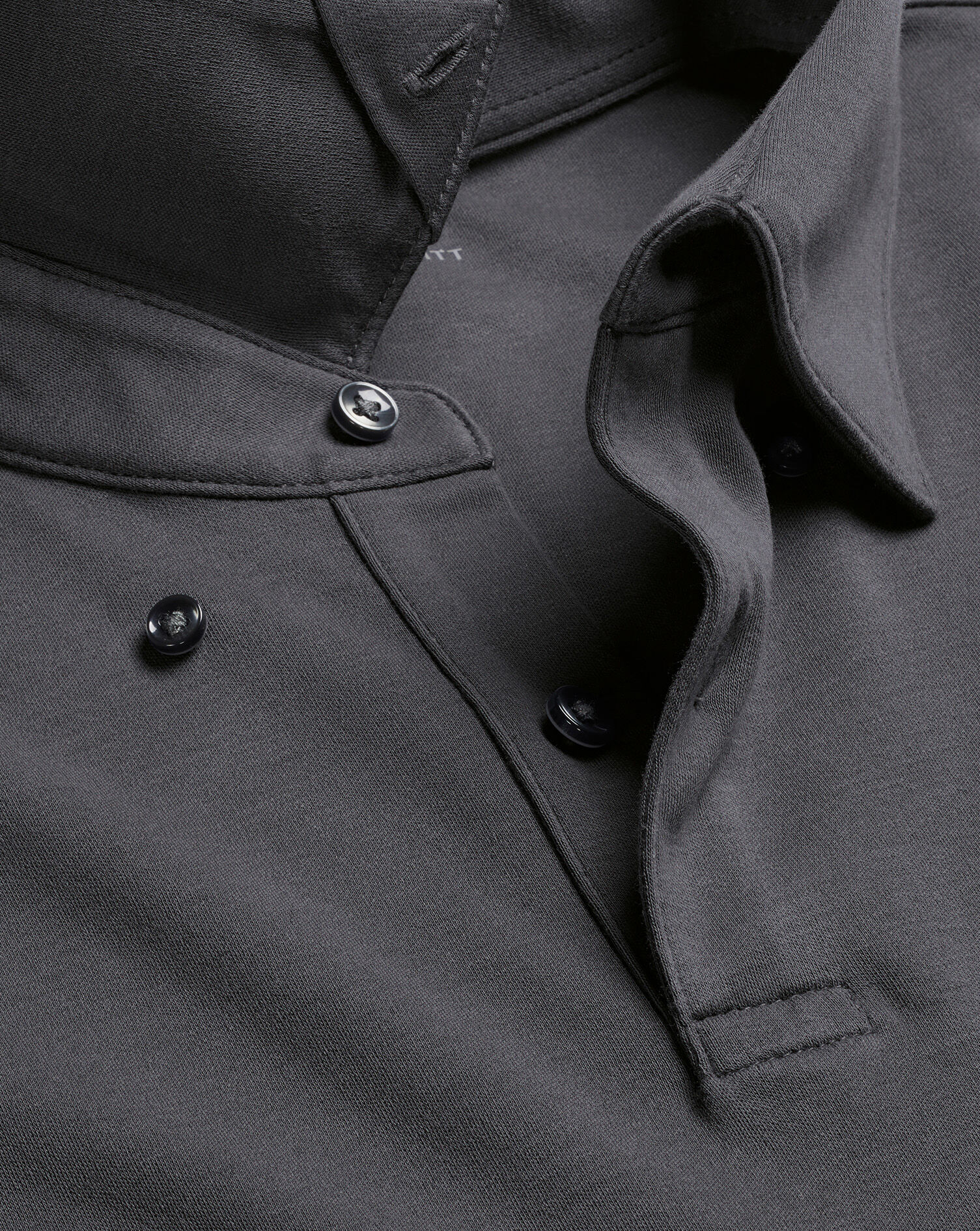 Long Sleeve Jersey Polo - Graphite Gray