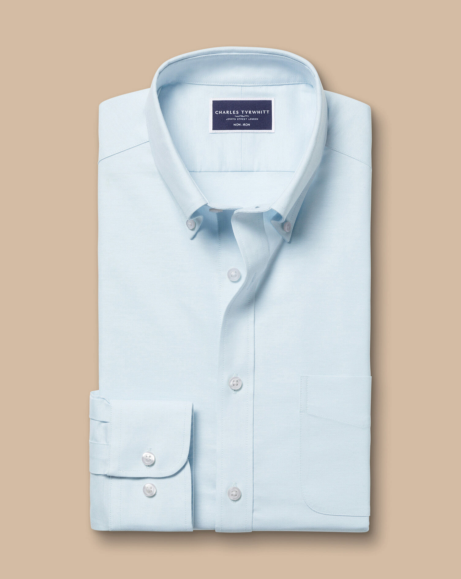 Non-Iron Stretch Oxford Shirt - Sky Blue