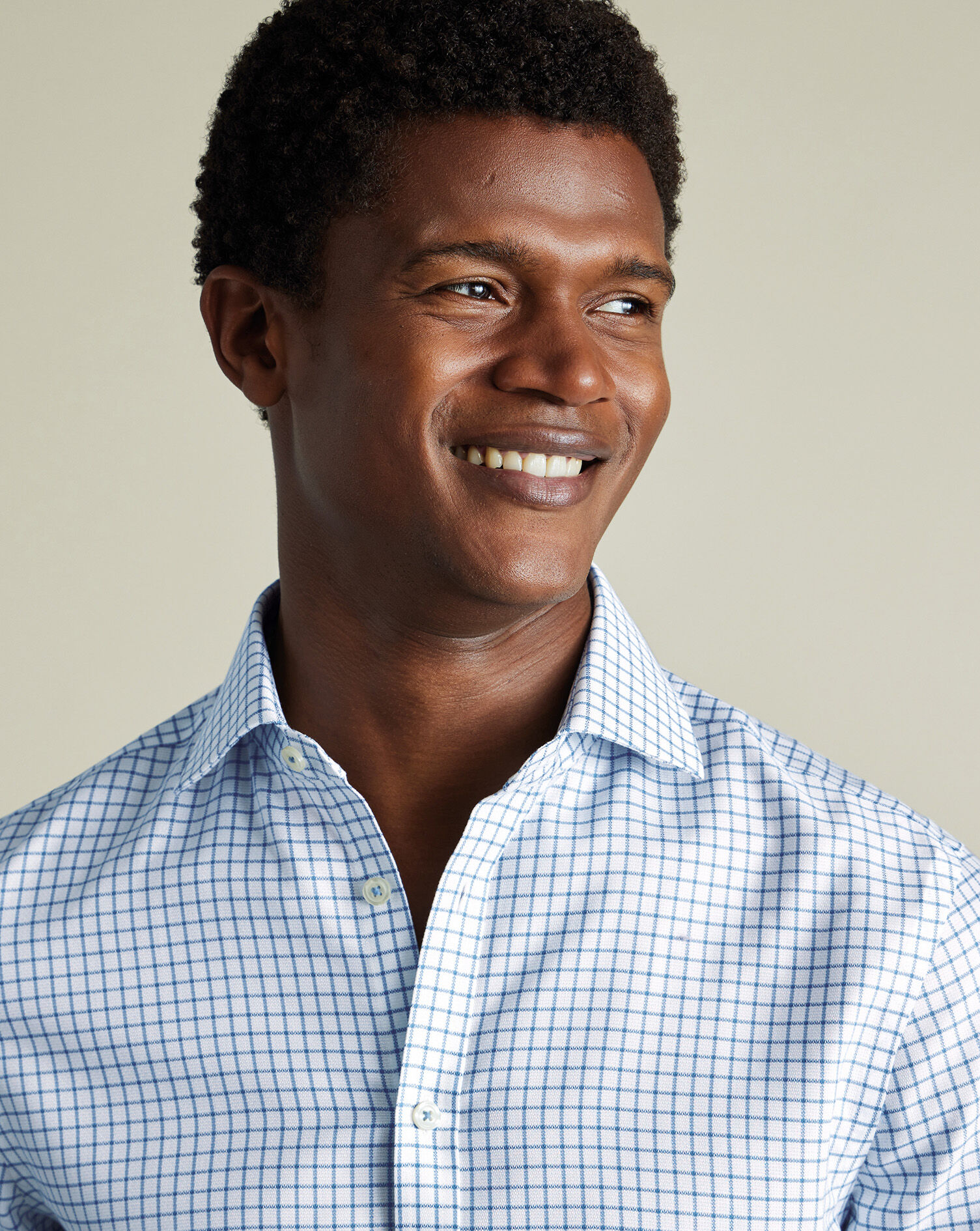 Non-Iron Westminster Weave Check Shirt - Ocean Blue