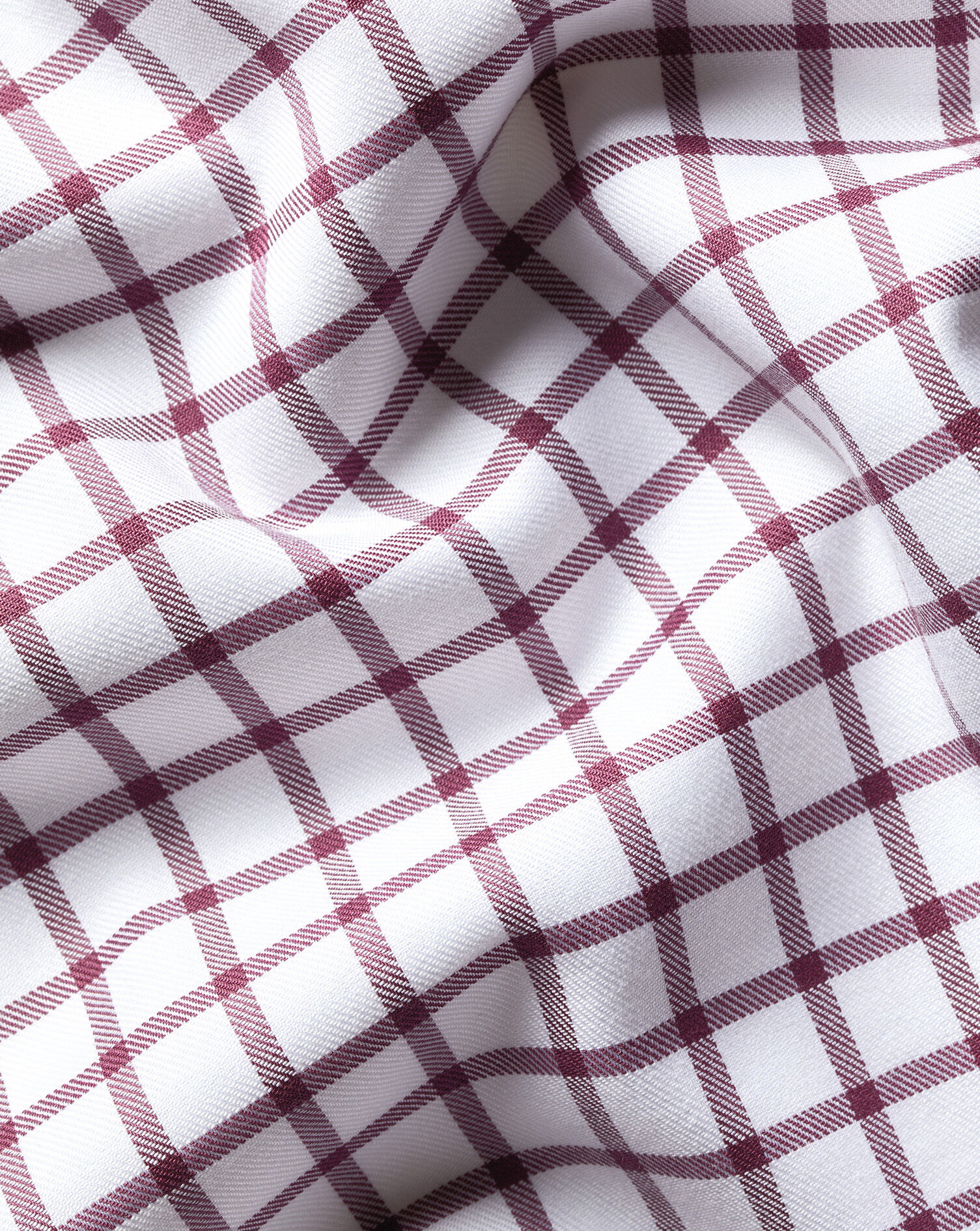 Non-Iron Twill Check Shirt - Dark Pink