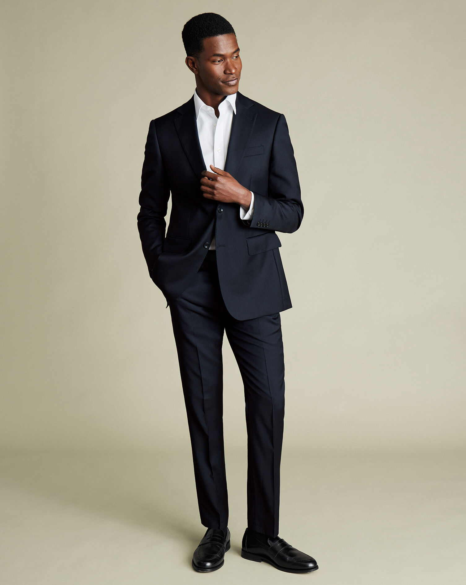 Natural Stretch Twill Suit - Navy