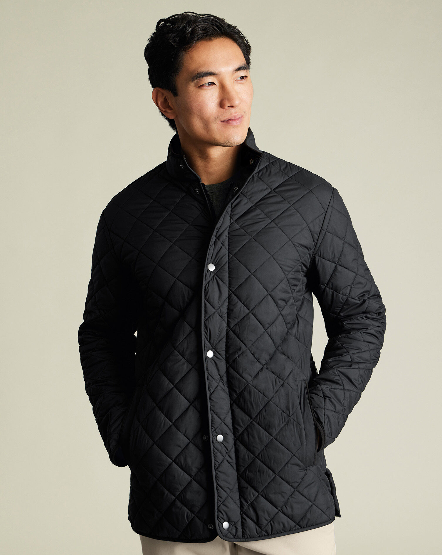 Diamond Quilted Jacket - Black