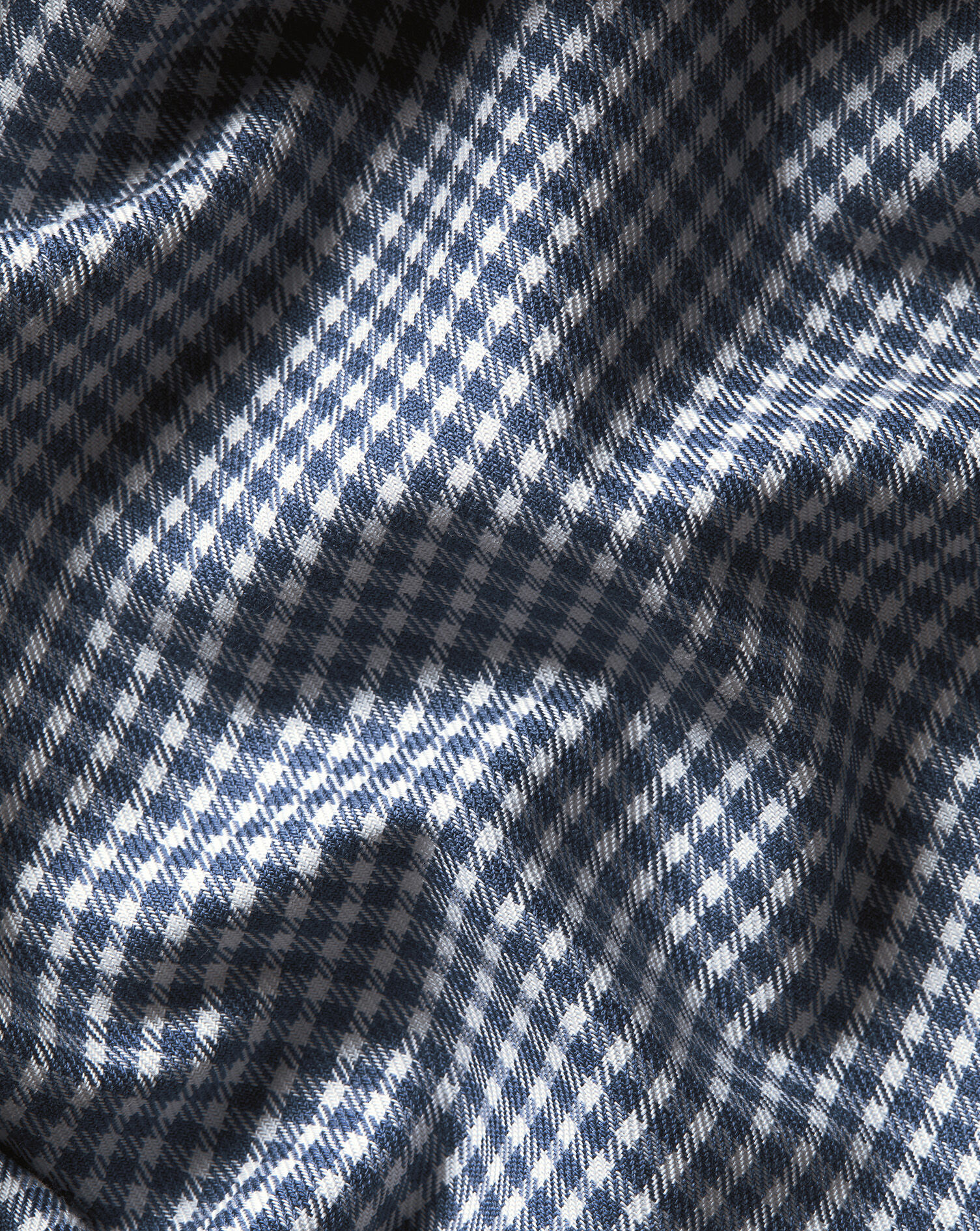 Twill Gingham Shirt - Ink Blue
