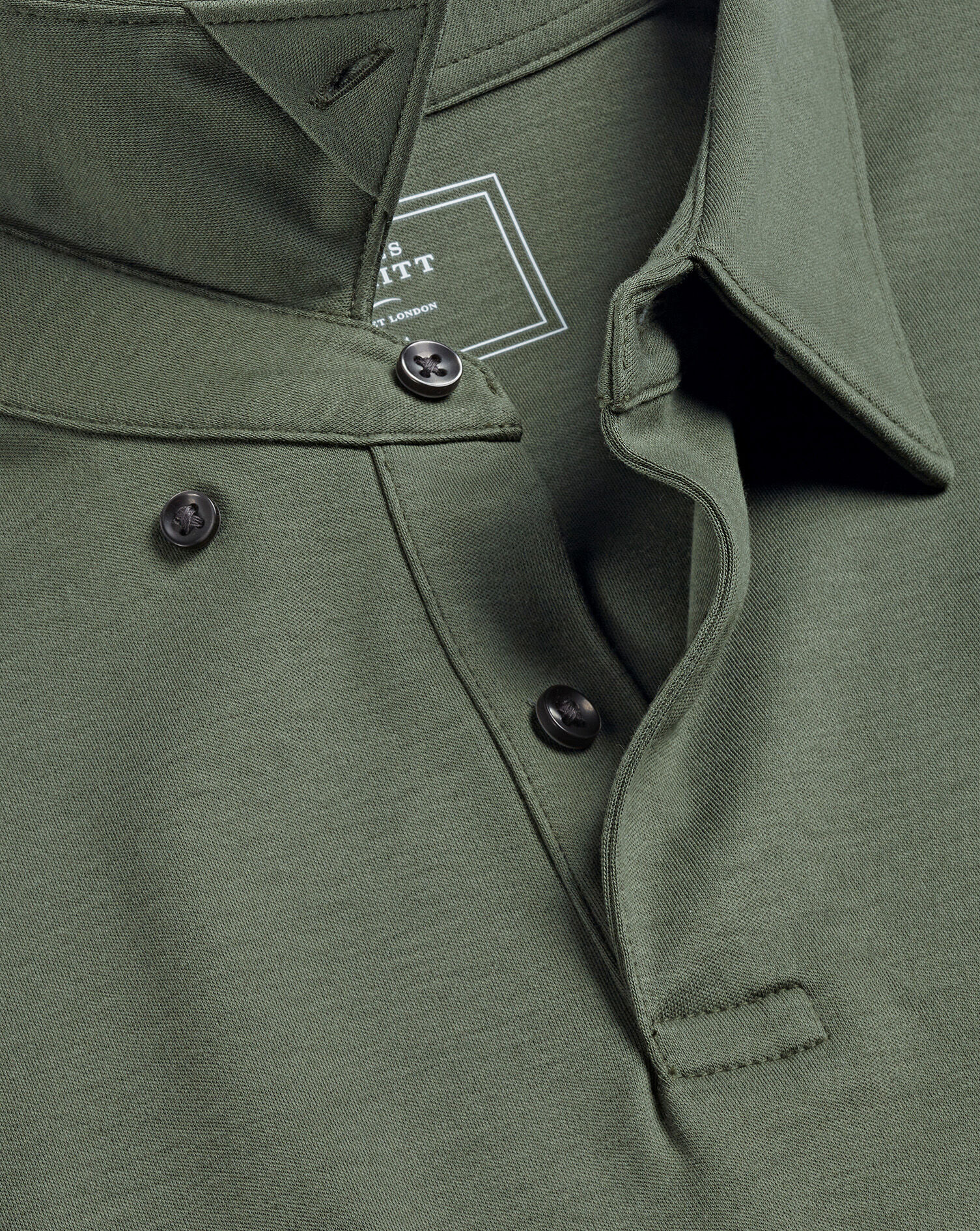 Smart Long Sleeve Jersey Polo - Olive Green