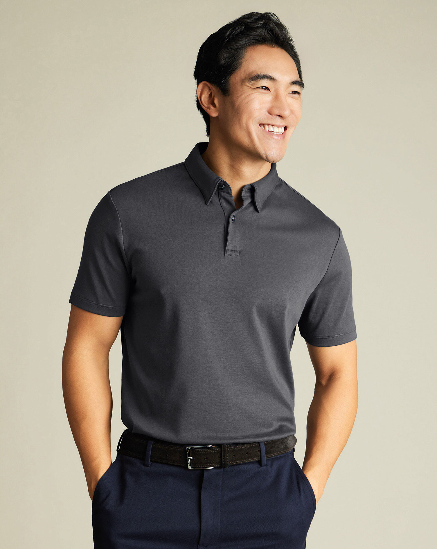 Jersey Polo - Graphite Gray