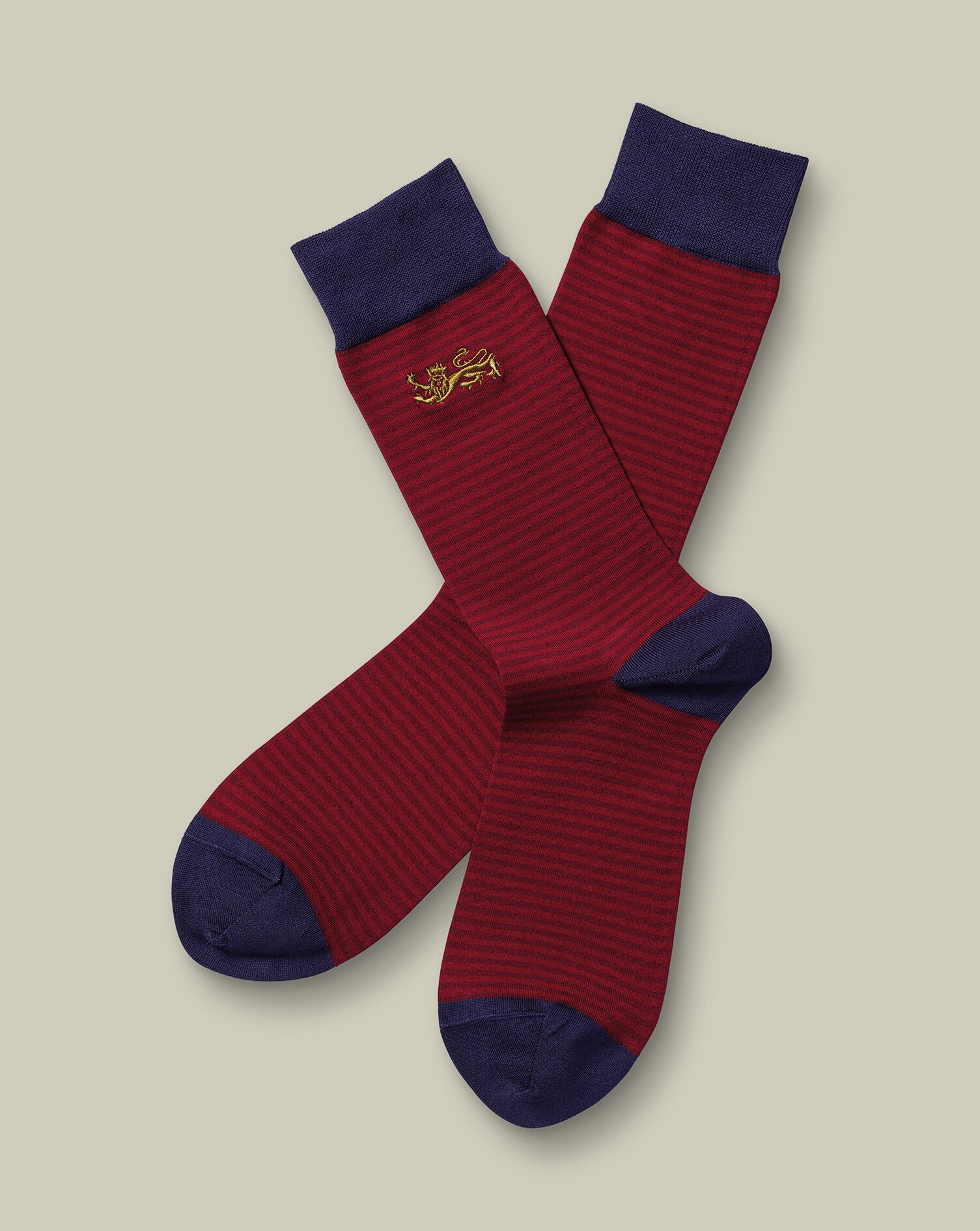 The Lions Stripe Socks - Red & Dark Red