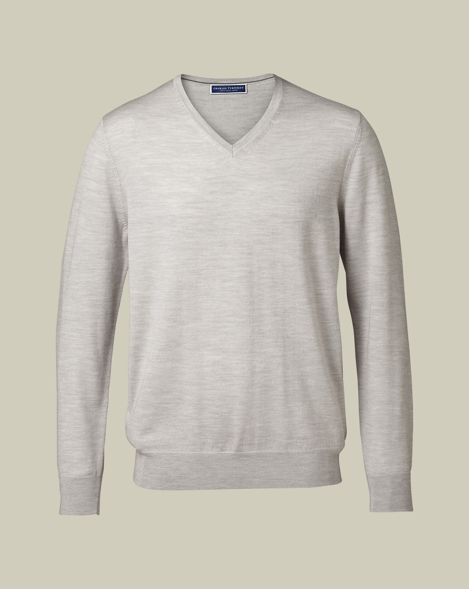 Merino V-Neck Sweater - Silver