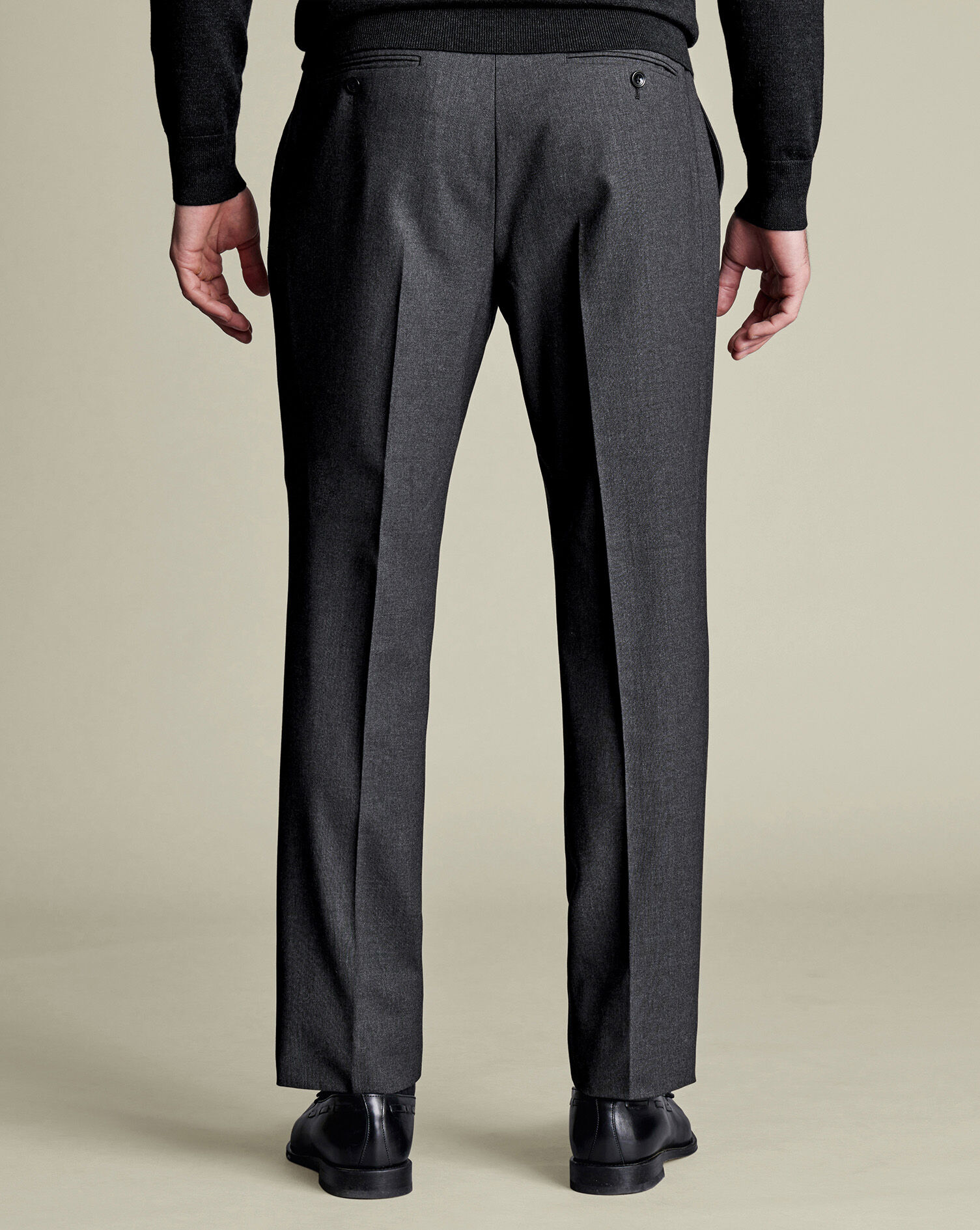 Natural Stretch Twill Suit Pants - Charcoal