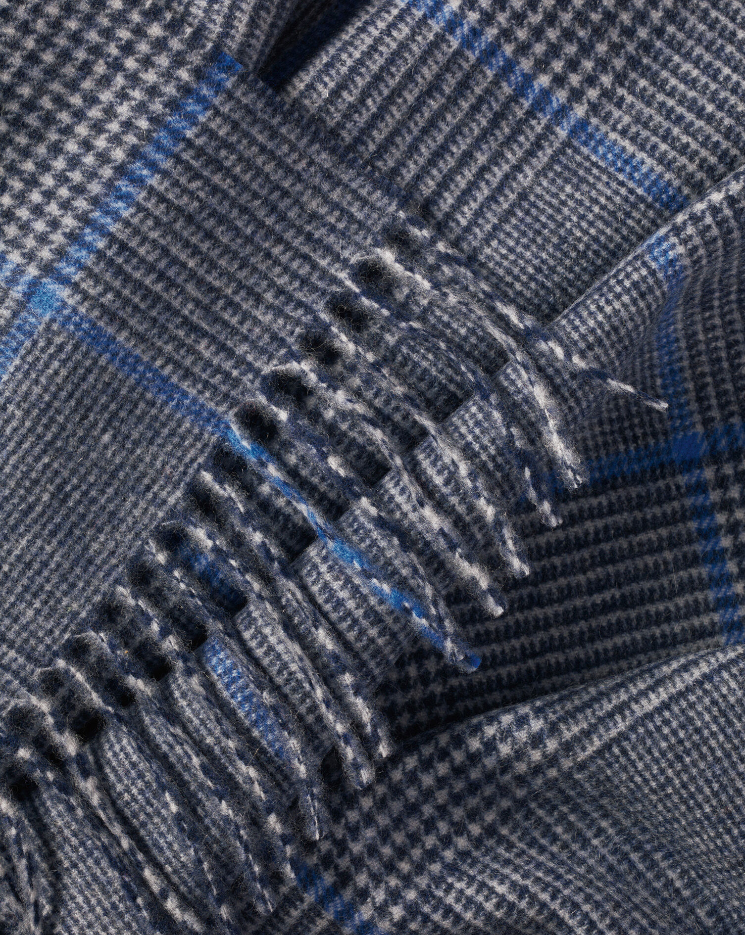 Cashmere Check Scarf - Light Gray