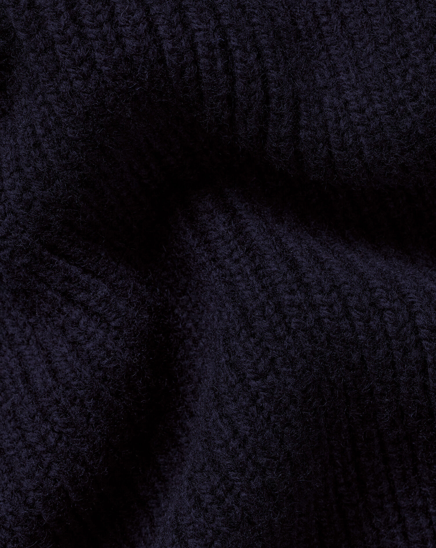 Merino Turtleneck Chunky Sweater - Navy