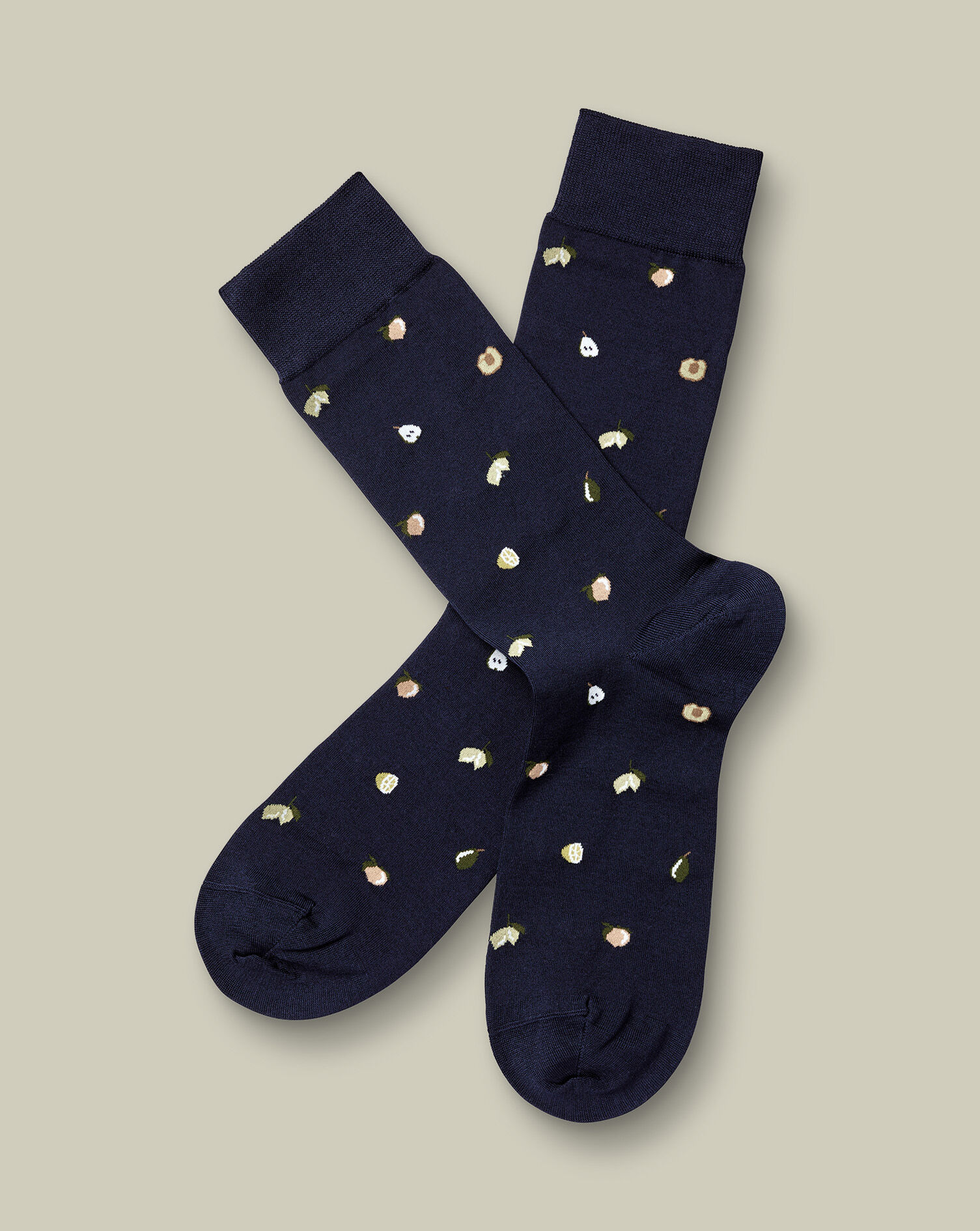 Fruit Motif Socks - Navy