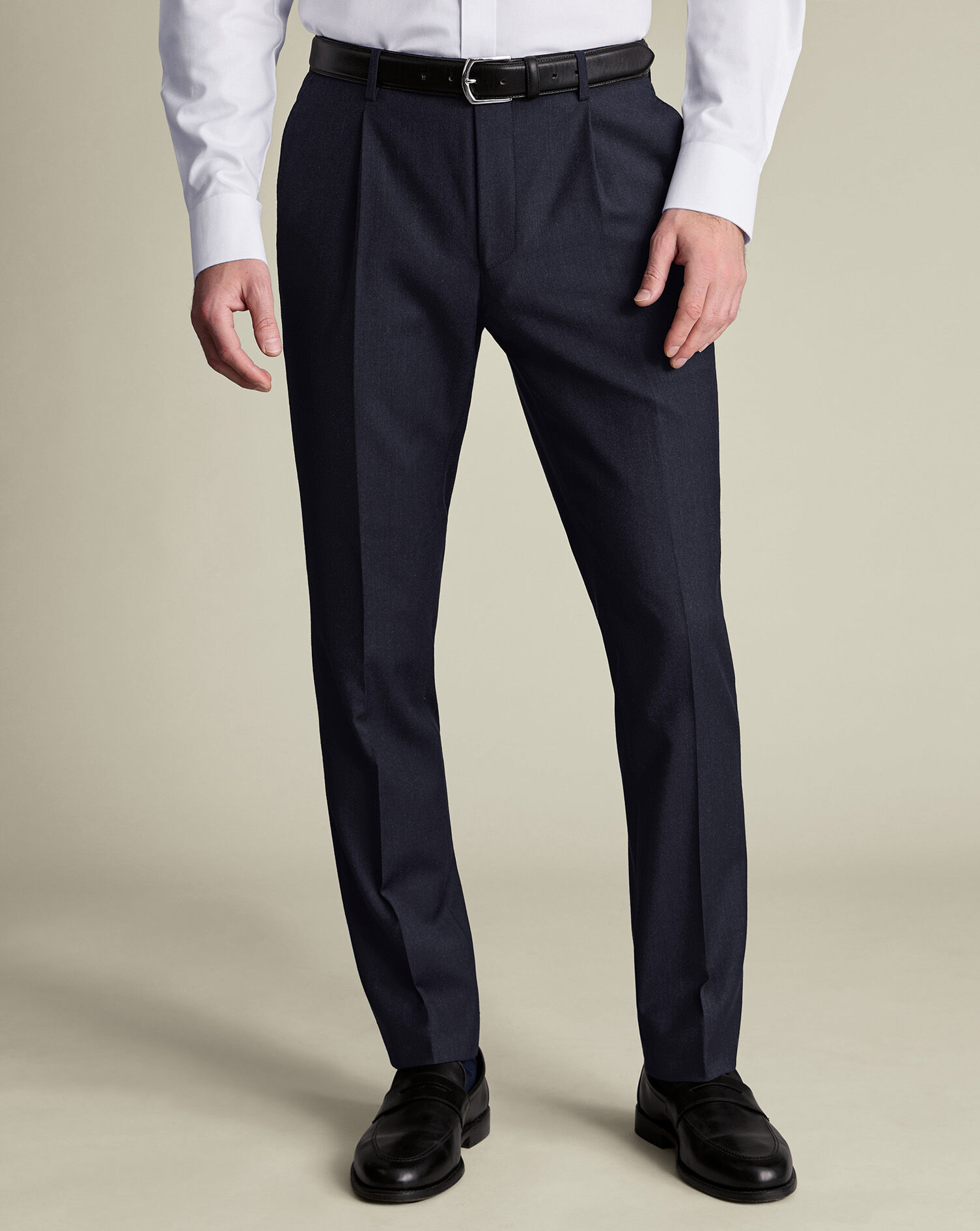 Flannel Italian Suit - Navy