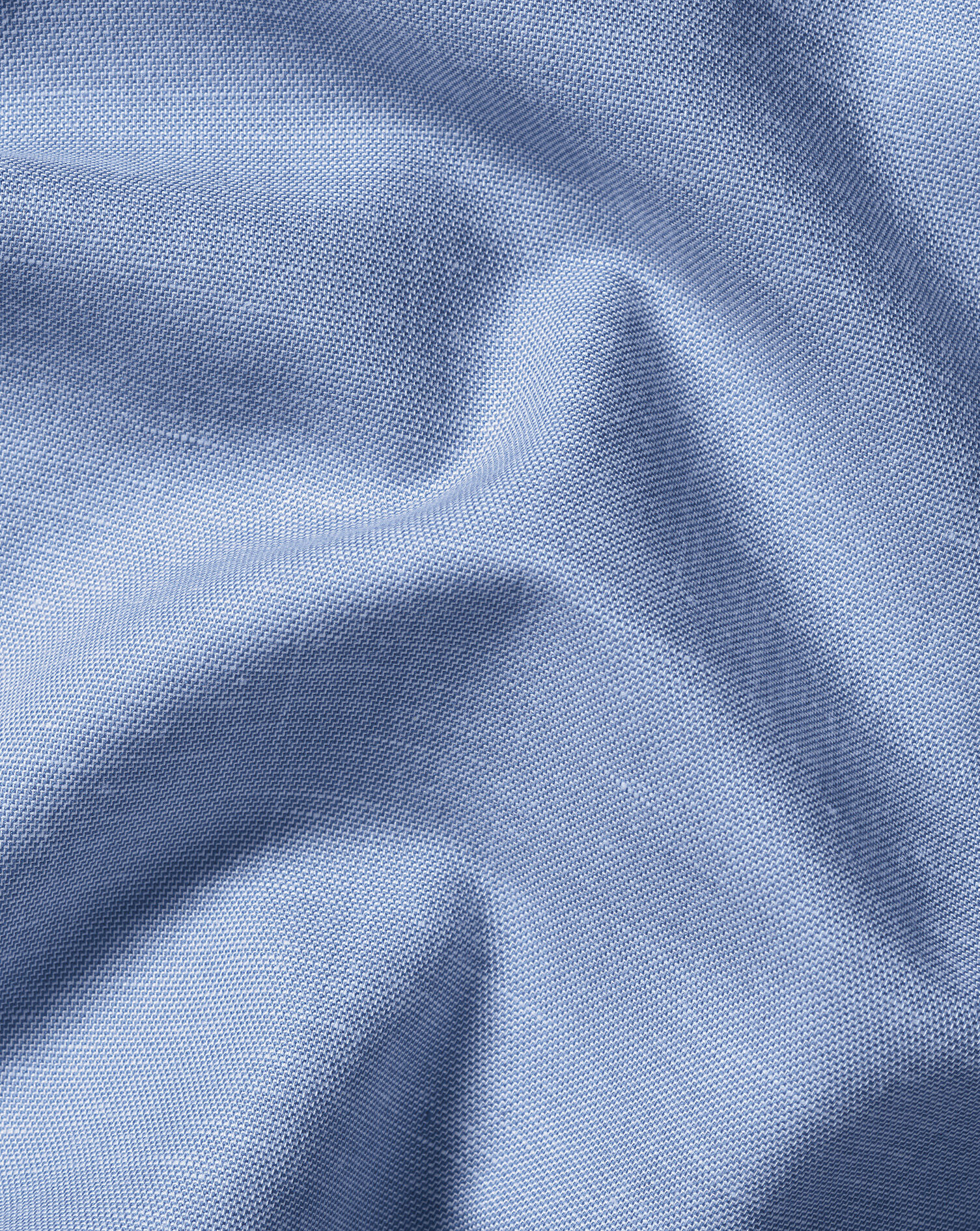 Non-Iron Cotton Linen Shirt - Cornflower Blue