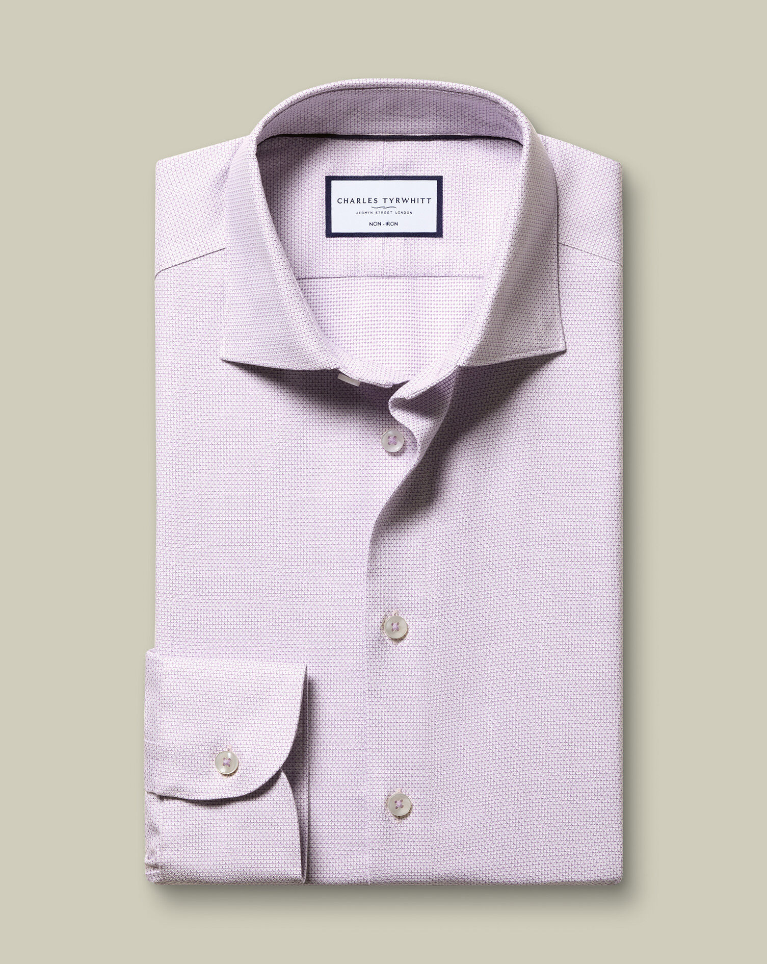 Non-Iron Stretch Texture Shirt - Lilac