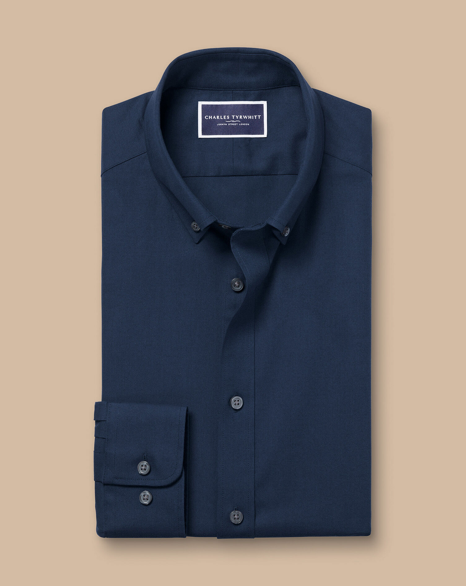 Brushed Cotton Twill Shirt - Indigo Blue