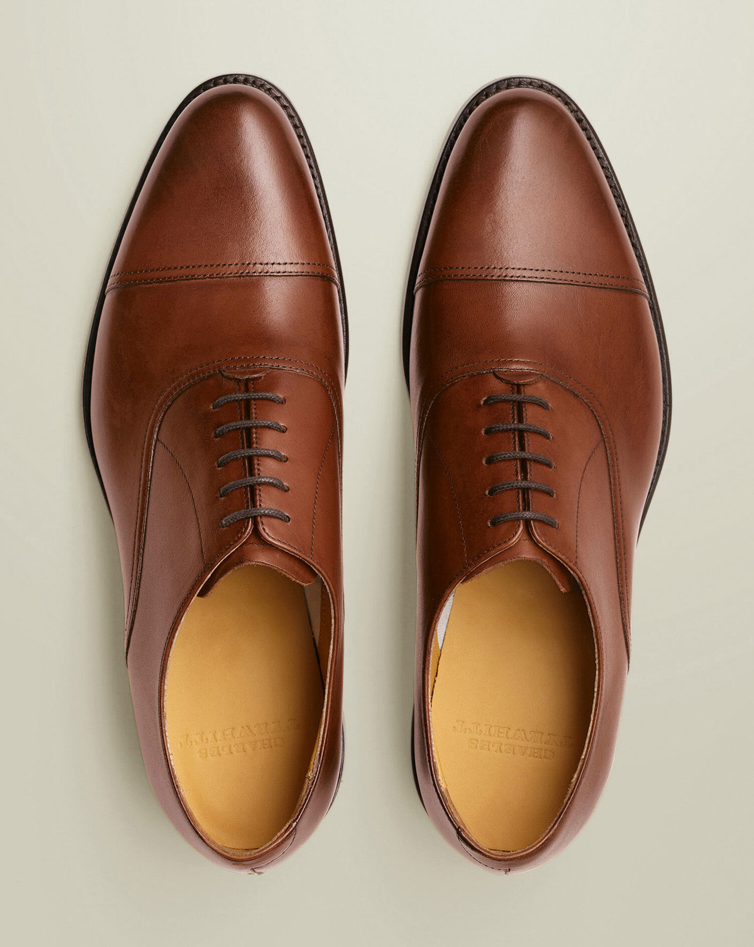 Leather Oxford Shoes - Chestnut Brown