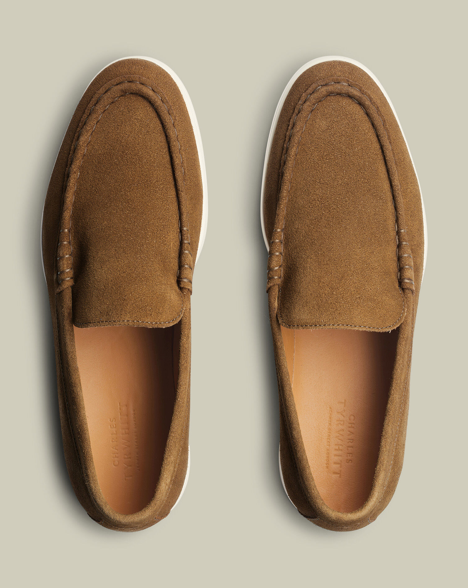 Suede Slip On Loafer - Light Brown