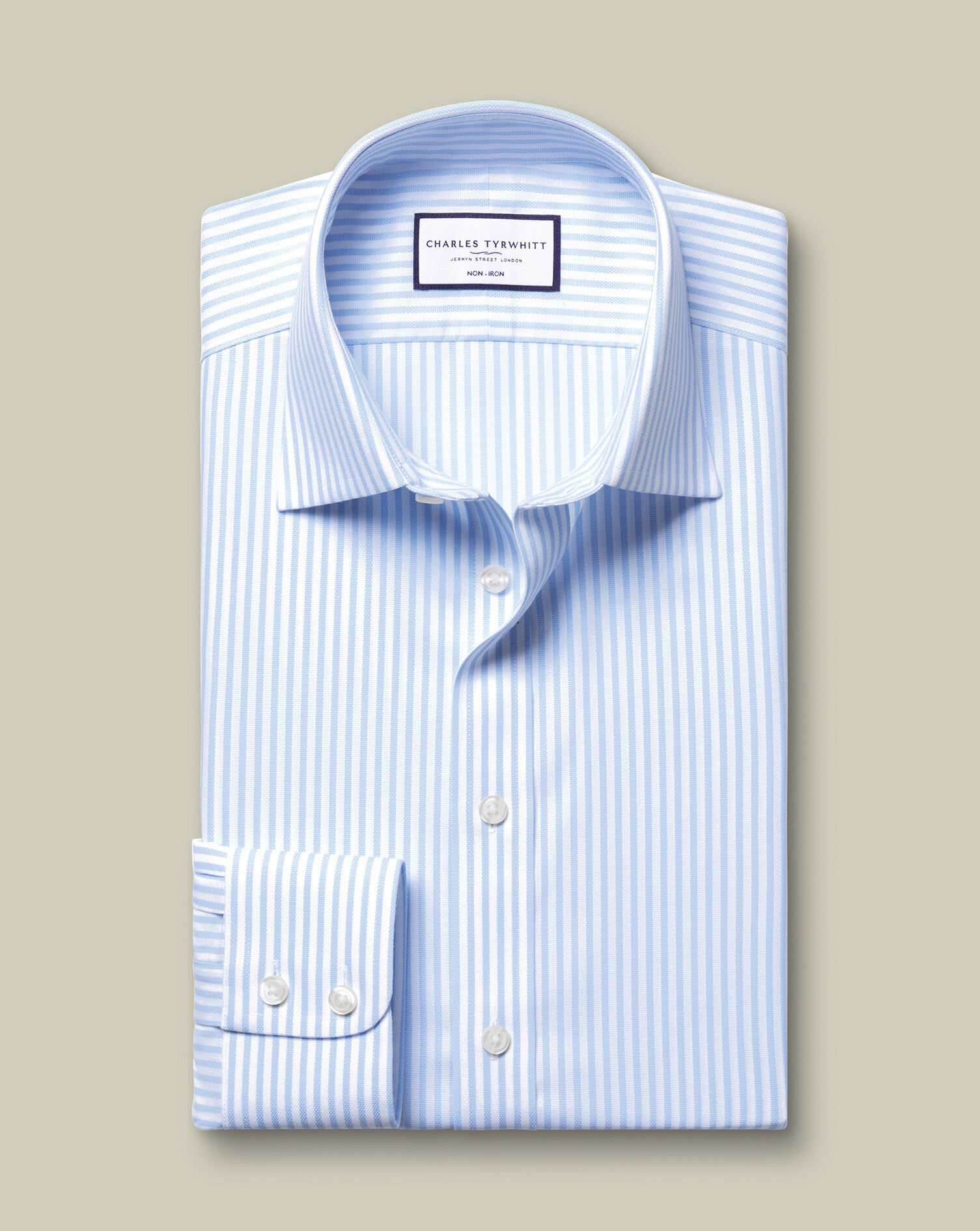 Non-Iron Royal Oxford Stripe Shirt - Sky Blue