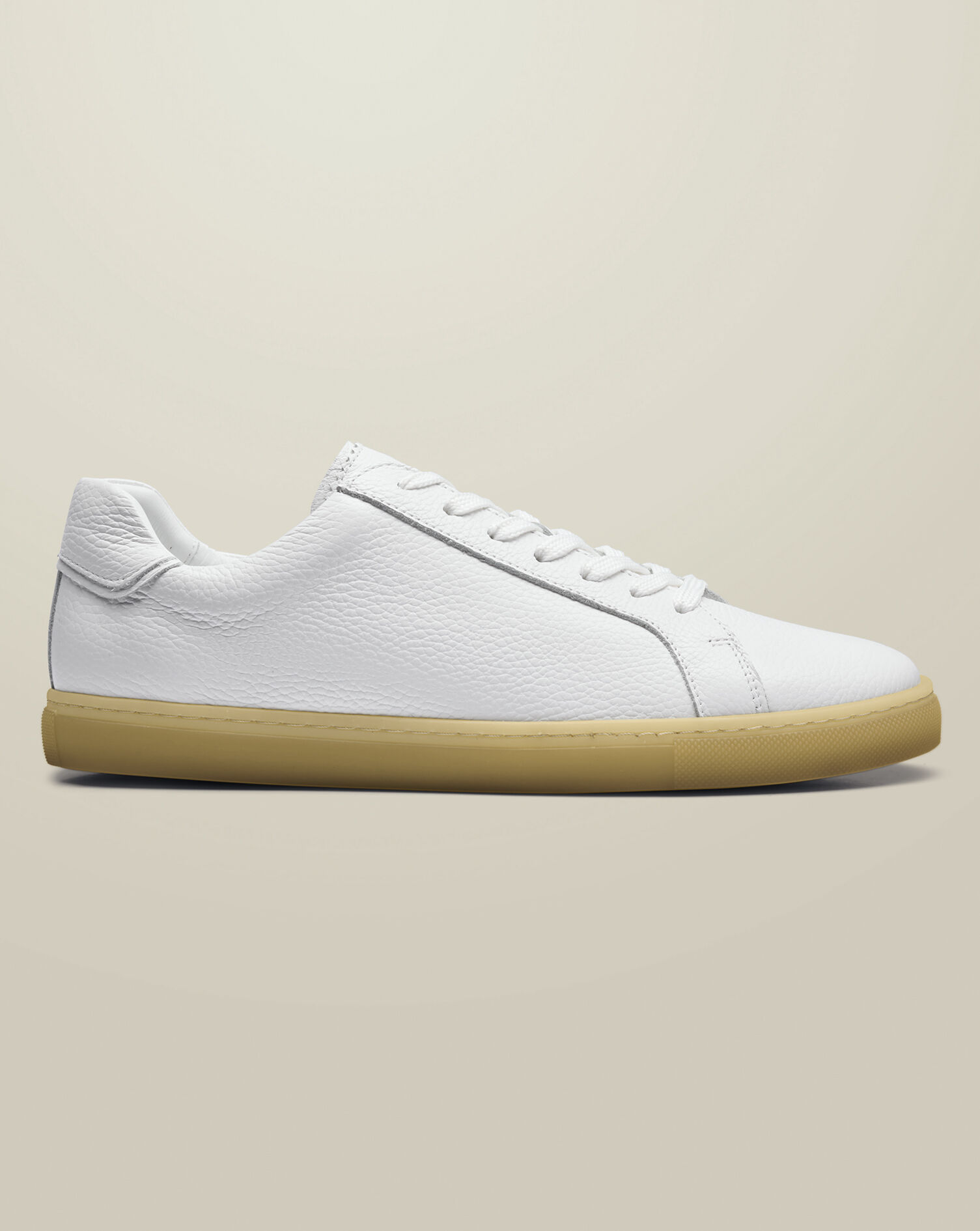 Grain Leather Sneakers - White