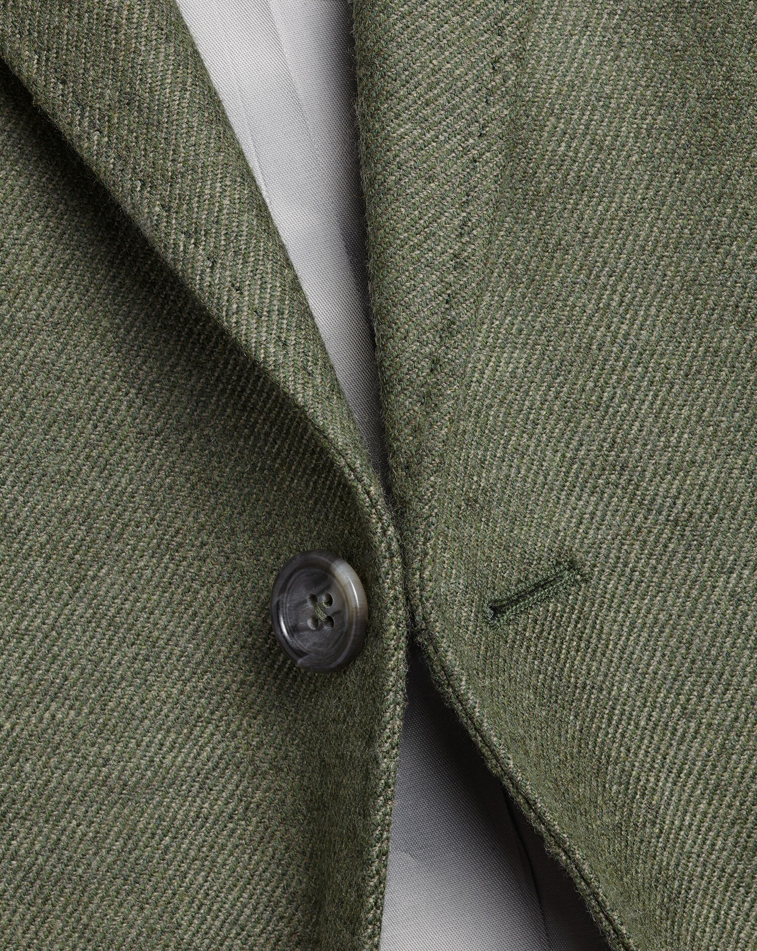 Wool Texture Twill  Jacket - Moss Green