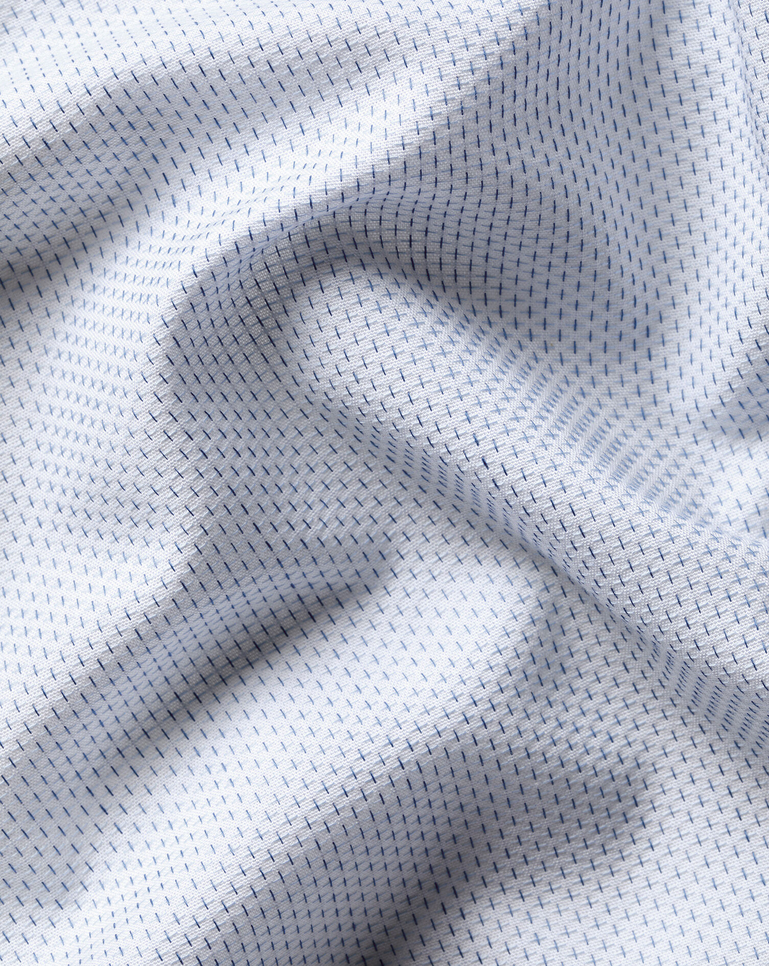 Non-Iron Stretch Texture Shirt - White & Sky Blue