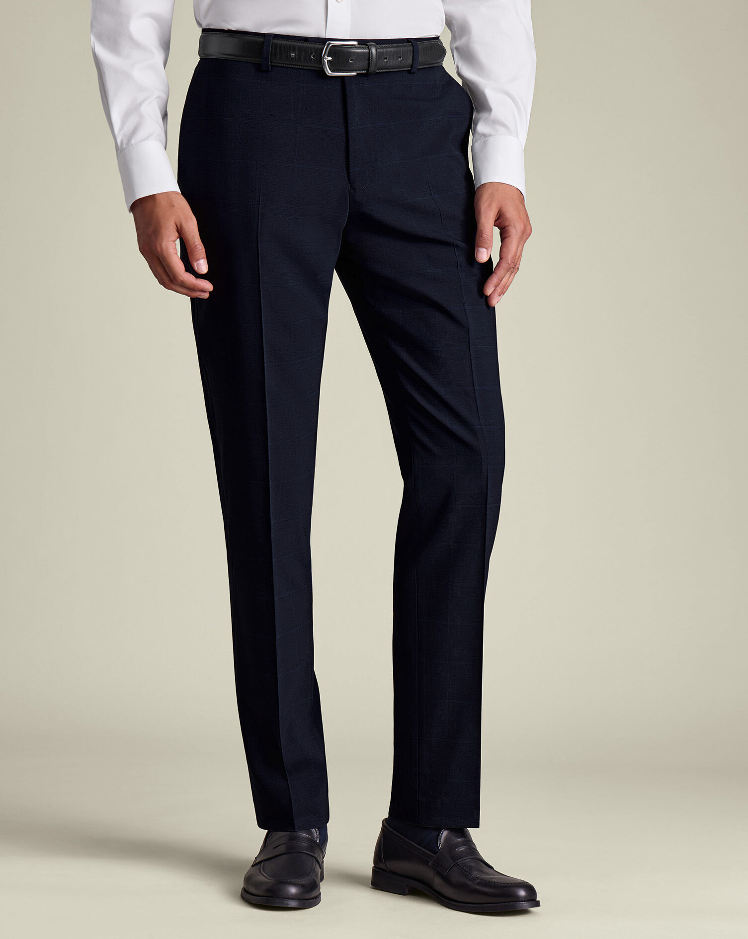 Windowpane Check Suit - Navy