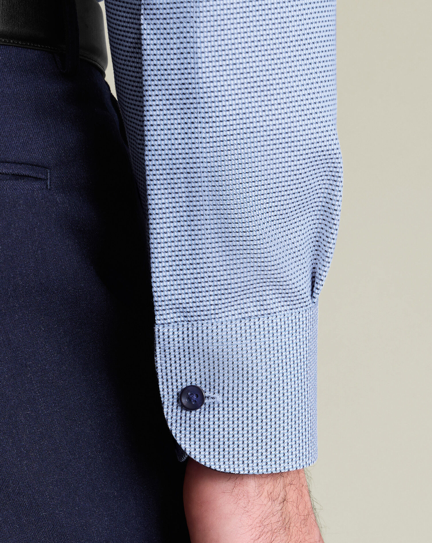 Non-Iron Stretch Texture Shirt - Royal Blue