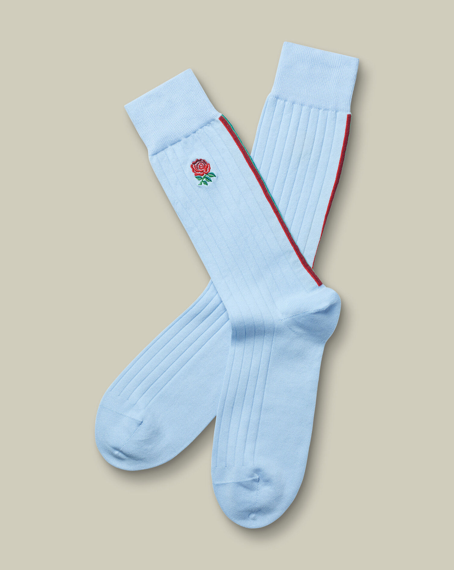 England Rugby Cotton Rib Socks - Light Blue