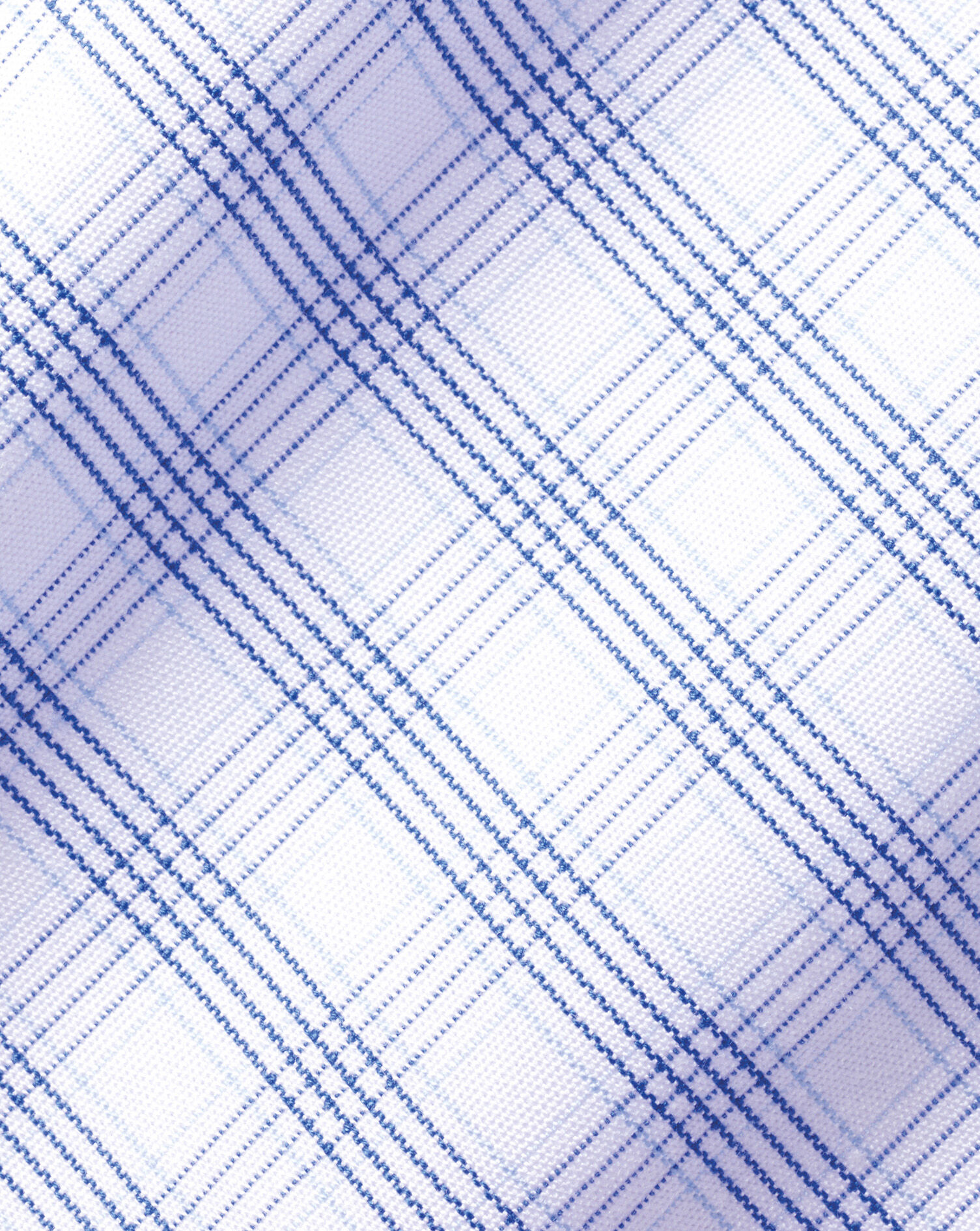 Spread Collar Non-Iron Poplin Multi Check Shirt - Cobalt Blue