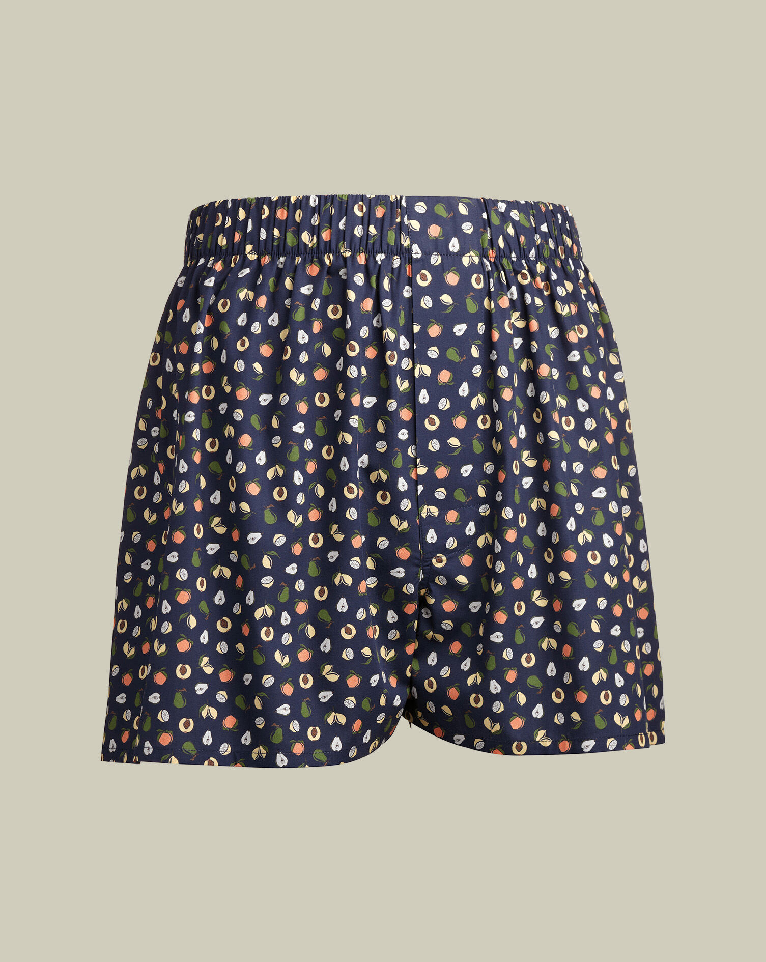 Fruit Pattern Woven Boxers - Royal Blue