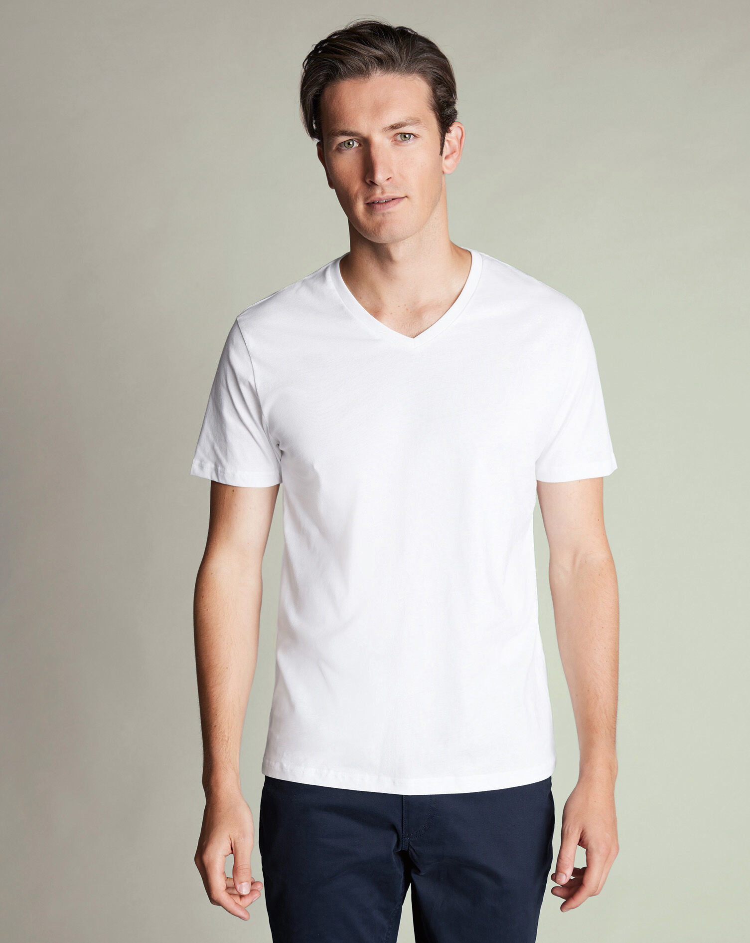 2 Pack V-Neck Cotton T-Shirt - White