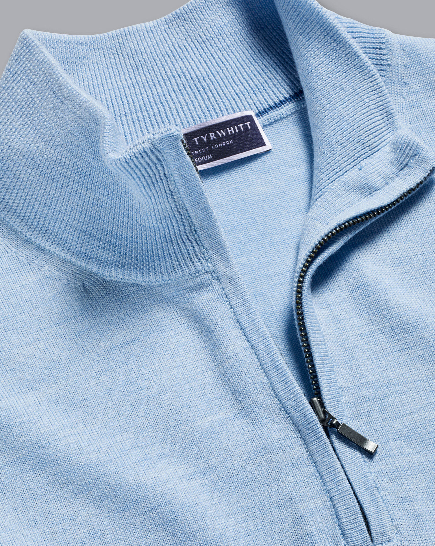 Merino Quarter Zip Sweater - Sky Blue