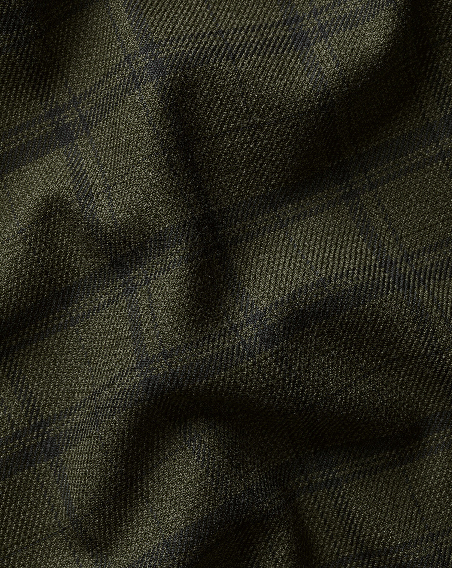 Twill Check Shirt - Olive Green & Navy