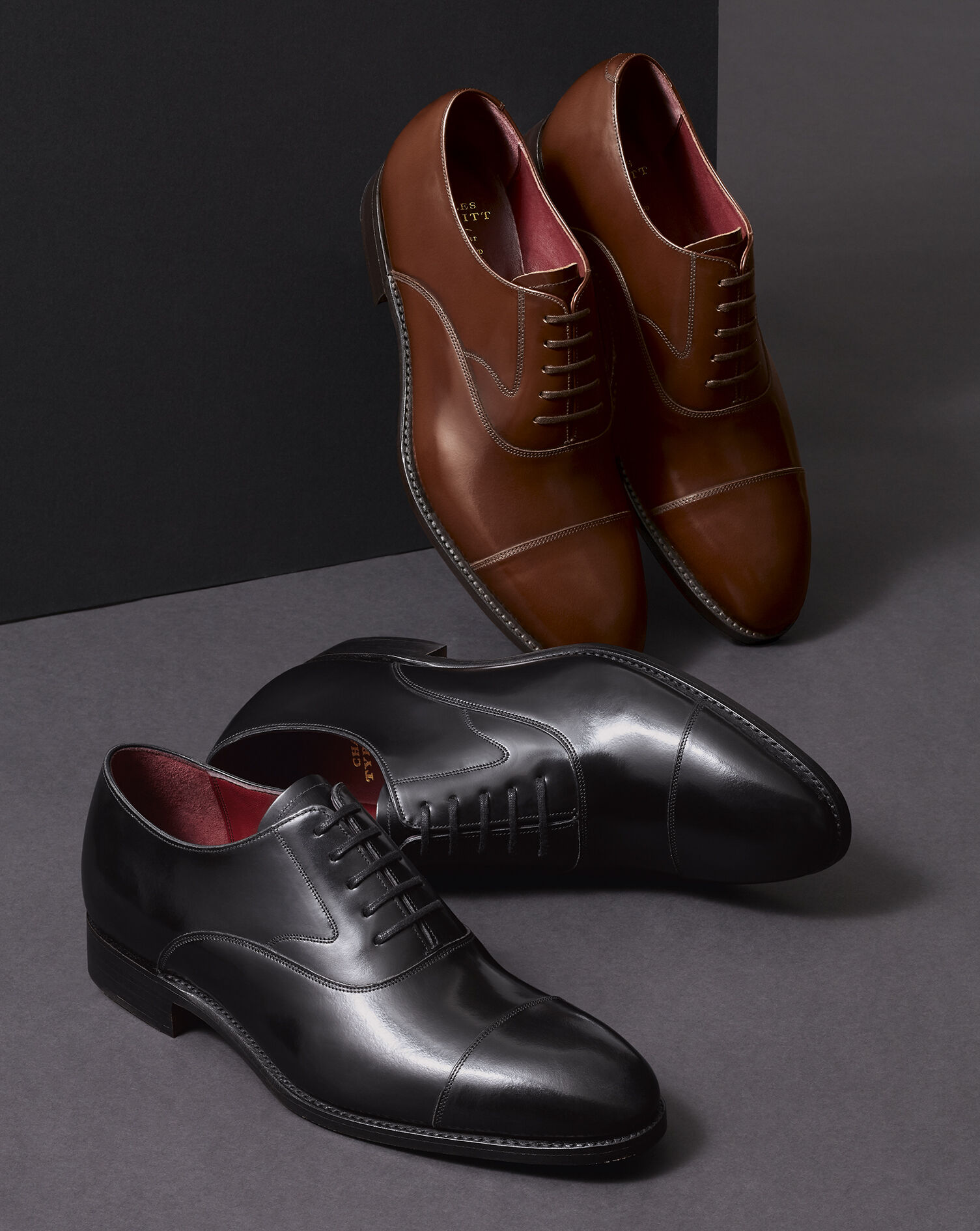 High-Shine Leather Luxury Oxford Shoes - Black